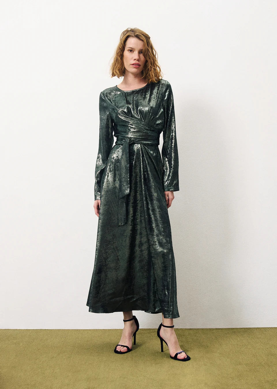 Elegant Clarine Long Dress in Green - Perfect for Weddings, Parties & Formal Events