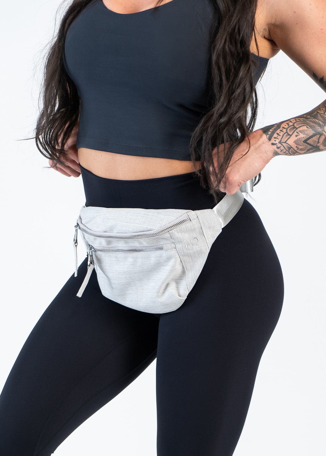 Stylish Grey Crossbody Belt Bag for Women & Men - Fashionable Waist Pack Fanny Pack for Travel, Running, Hiking & Everyday Use