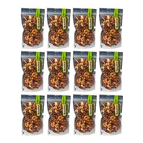 Simply Roasted Nut Mix 7oz (12-Pack) | Healthy Mixed Nuts Snack Packs with Almonds, Cashews & Walnuts | Perfect for Office, Travel & On-the-Go Snacking