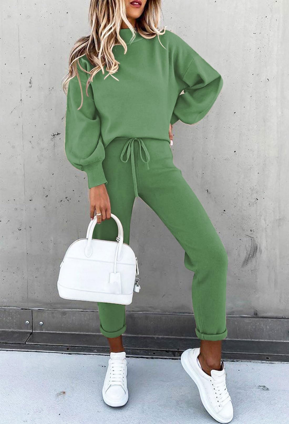 Fixmatti Women's 2 Piece Outfits - Long Sleeve Pullover Sweatshirt & Jogger Pants Sweatsuit Set | Casual Loungewear for Yoga, Running & Home Comfort