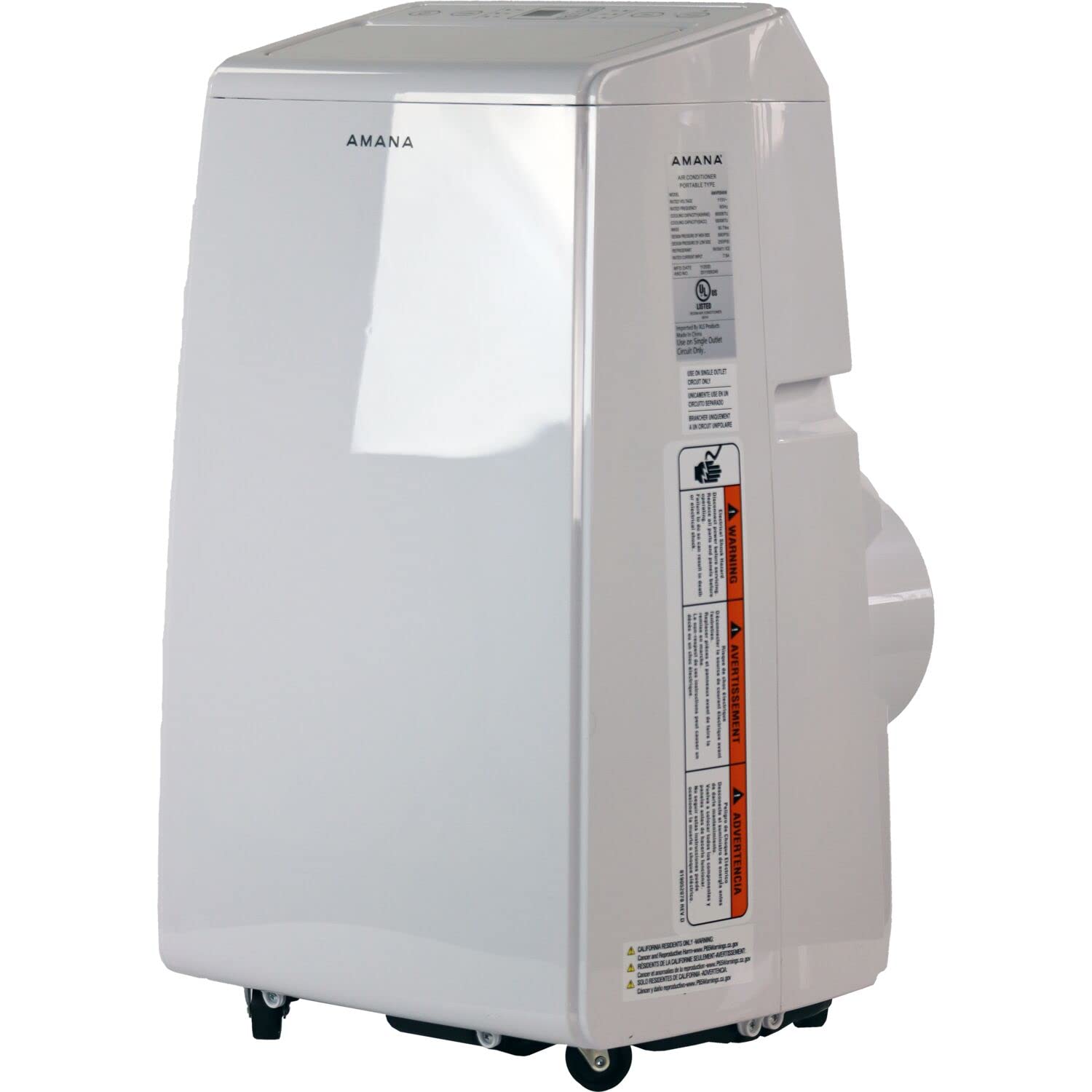 AMANA 8000 BTU (5500 BTU DOE) Portable Air Conditioner with Remote Control - White (AMAP084AW) for Bedroom, Office & Small Spaces Cooling