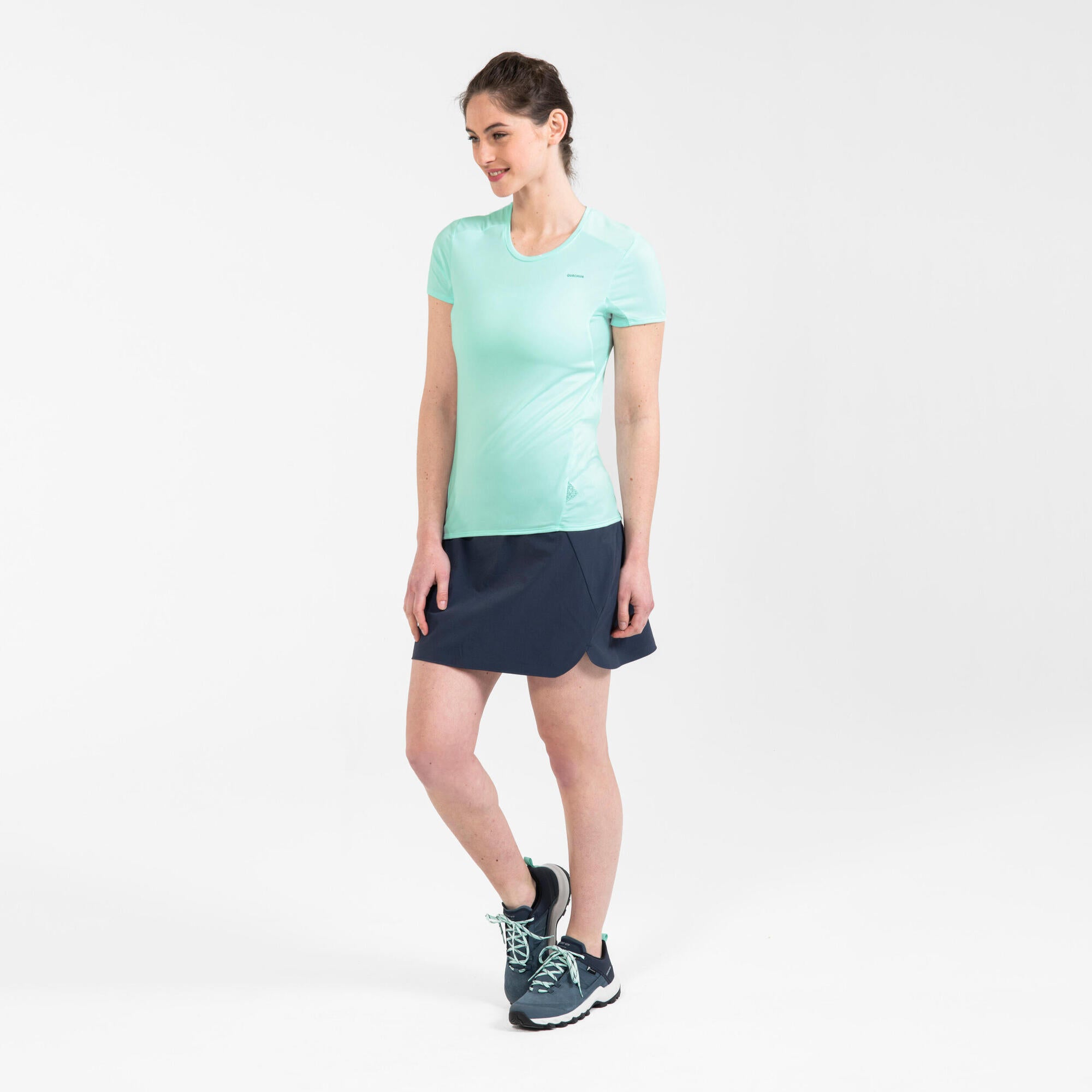Quechua Women's MH100 Quick-Dry Hiking T-Shirt - Lightweight & Breathable for Outdoor Adventures & Travel
