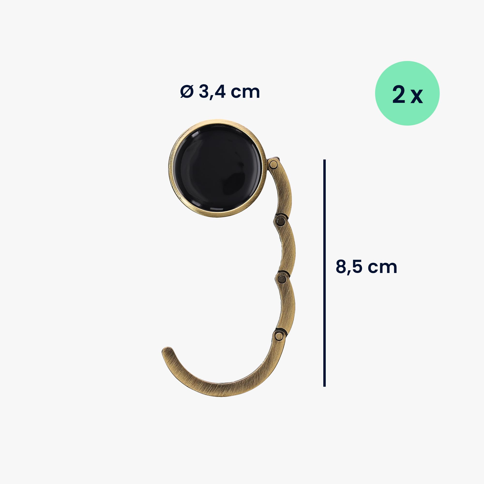 kwmobile 2-Pack Foldable Purse Hanger for Table - Portable Handbag Hook Holder for Restaurants, Bars & Travel - Durable Tabletop Bag Organizer for Women
