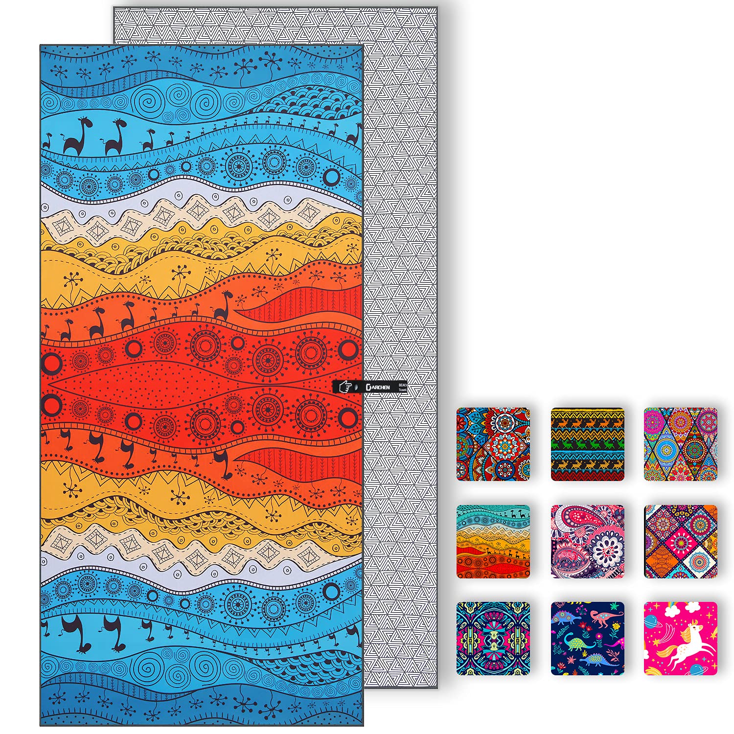 DARCHEN Oversized Microfiber Beach Towel - Quick Dry, Sand Free, Extra Large (70x35