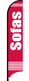 Feather Flag Banner - Red & White Sofas Design | Outdoor Advertising & Event Decoration | Perfect for Sales, Grand Openings & Trade Shows
