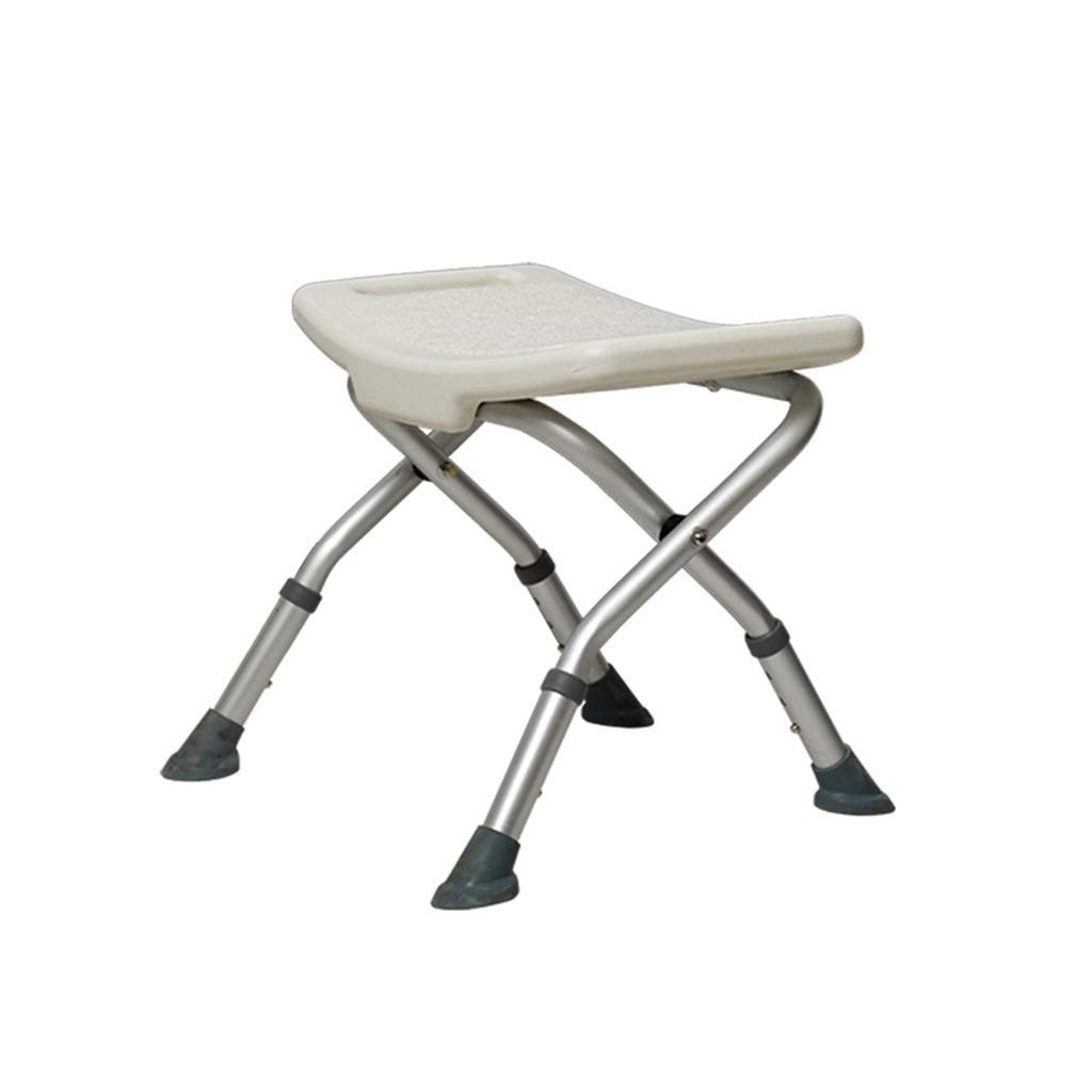 WUYUESUN Adjustable Height Folding Aluminum Shower Stool - Anti-Slip Bath Seat Bench for Elderly, Disabled & Pregnant Women | Portable Shower Chair for Bathroom Safety & Comfort | Perfect for Seniors, Post-Surgery Recovery & Pregnancy Use