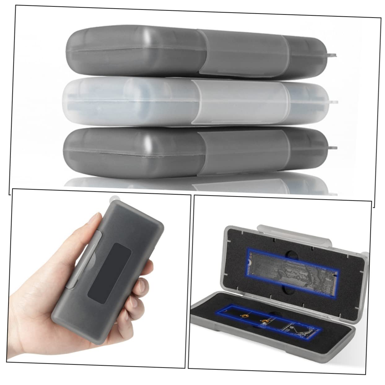 10-Pack Angoily Hard Drive Protection Cases - Shockproof, Waterproof Hard Disk Storage Box with Foam for M2 SSD, HDD & Computer Accessories - Ideal for Travel, Office & Data Backup Organization