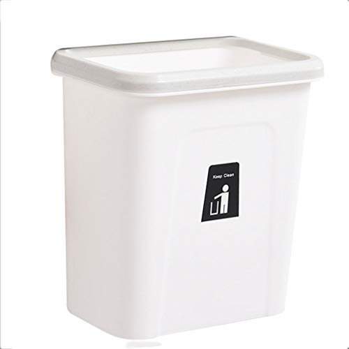 Jiji Plastic Hanging Trash Can - Under Cabinet Kitchen Garbage Bin with No Lid, Space-Saving Waste Basket for Small Kitchens, Bathrooms, Offices (Size F)