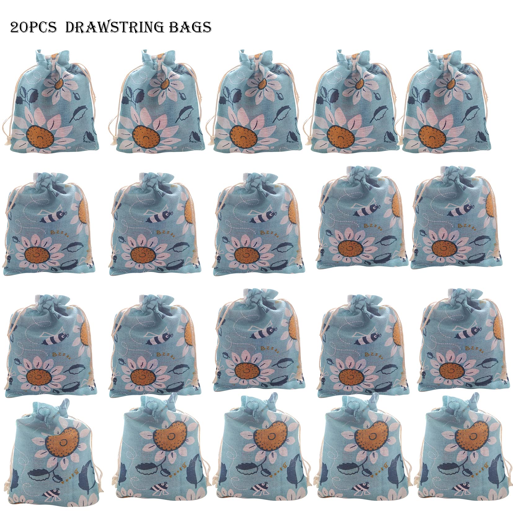 Sunflower Drawstring Gift Bags - Bulk Party Favor Pouches for Birthday, Autumn & Summer Celebrations - Perfect for Wedding Favors, Baby Showers & Holiday Treats