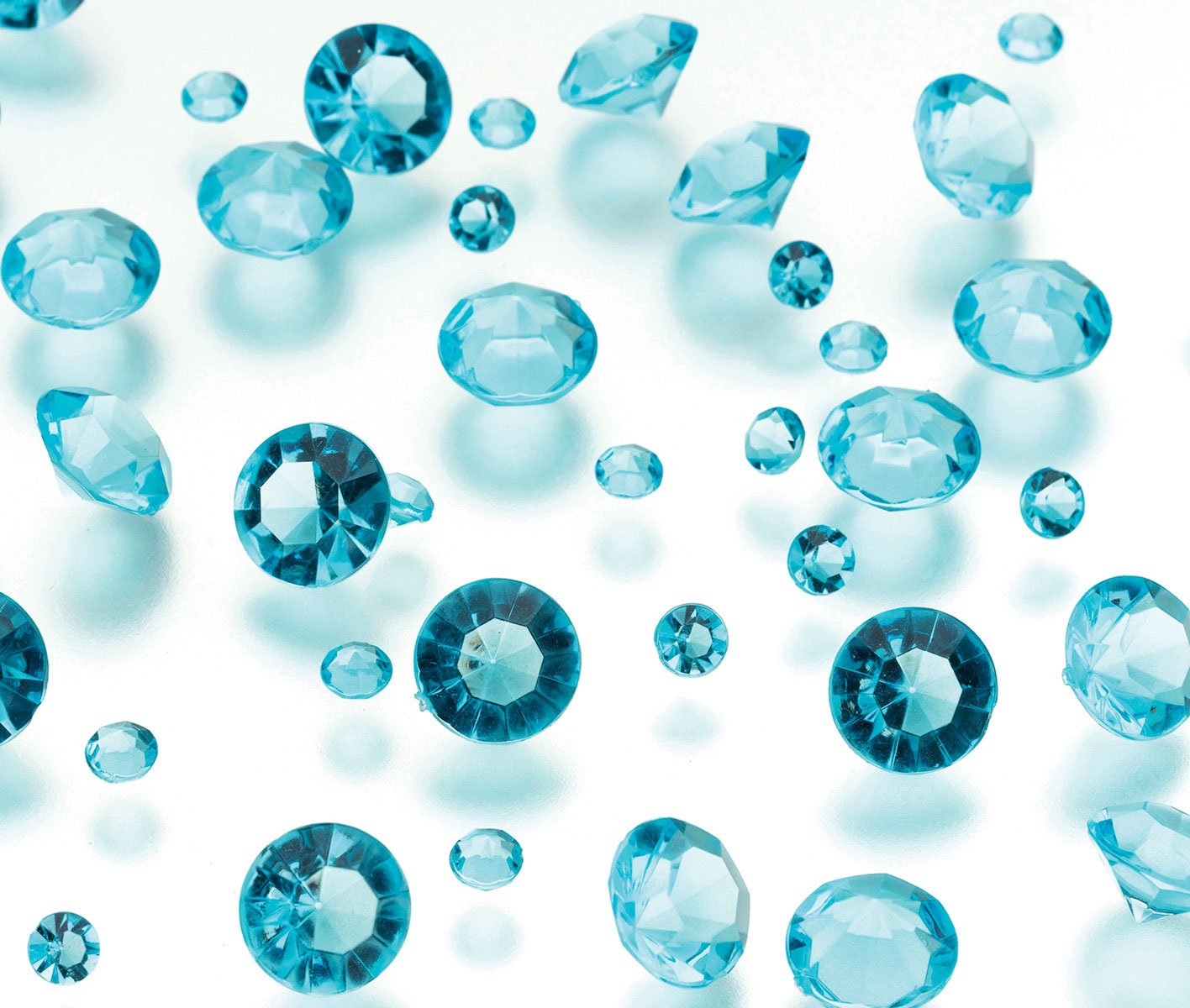 Lillian Rose Crystal Diamond Table Confetti - Aqua Blue Party Decorations for Weddings, Baby Showers & Special Events