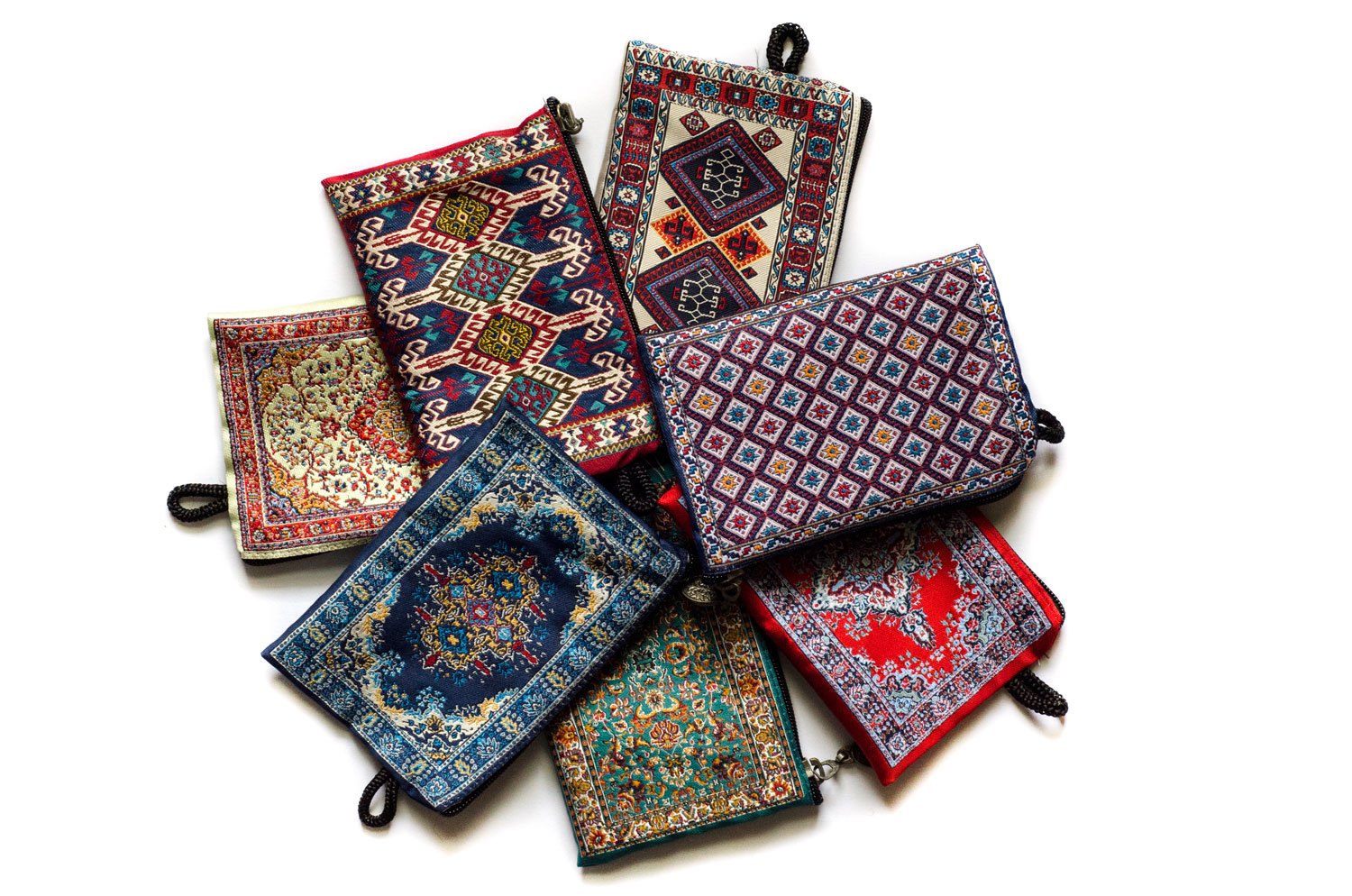 Handmade Oriental Woven Carpet Coin Purse - Kafkas Design Collection - Small Zipper Wallet for Women & Men - Perfect for Coins, Cards & Cash - Ideal for Travel, Gifts & Everyday Use
