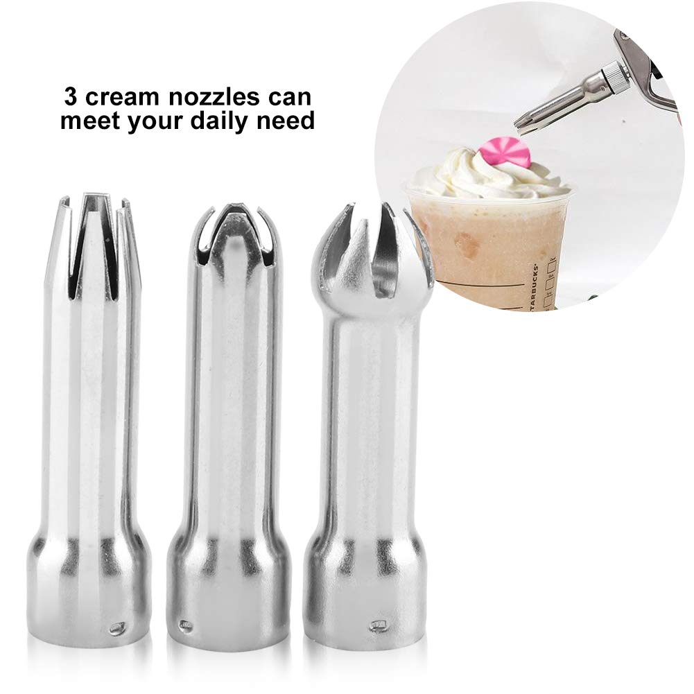 Professional Stainless Steel Cream Whipper & Butter Dispenser - Foam Maker with Decorating Nozzles for Desserts, Cakes, Coffee & Baking | Perfect for Home & Commercial Use