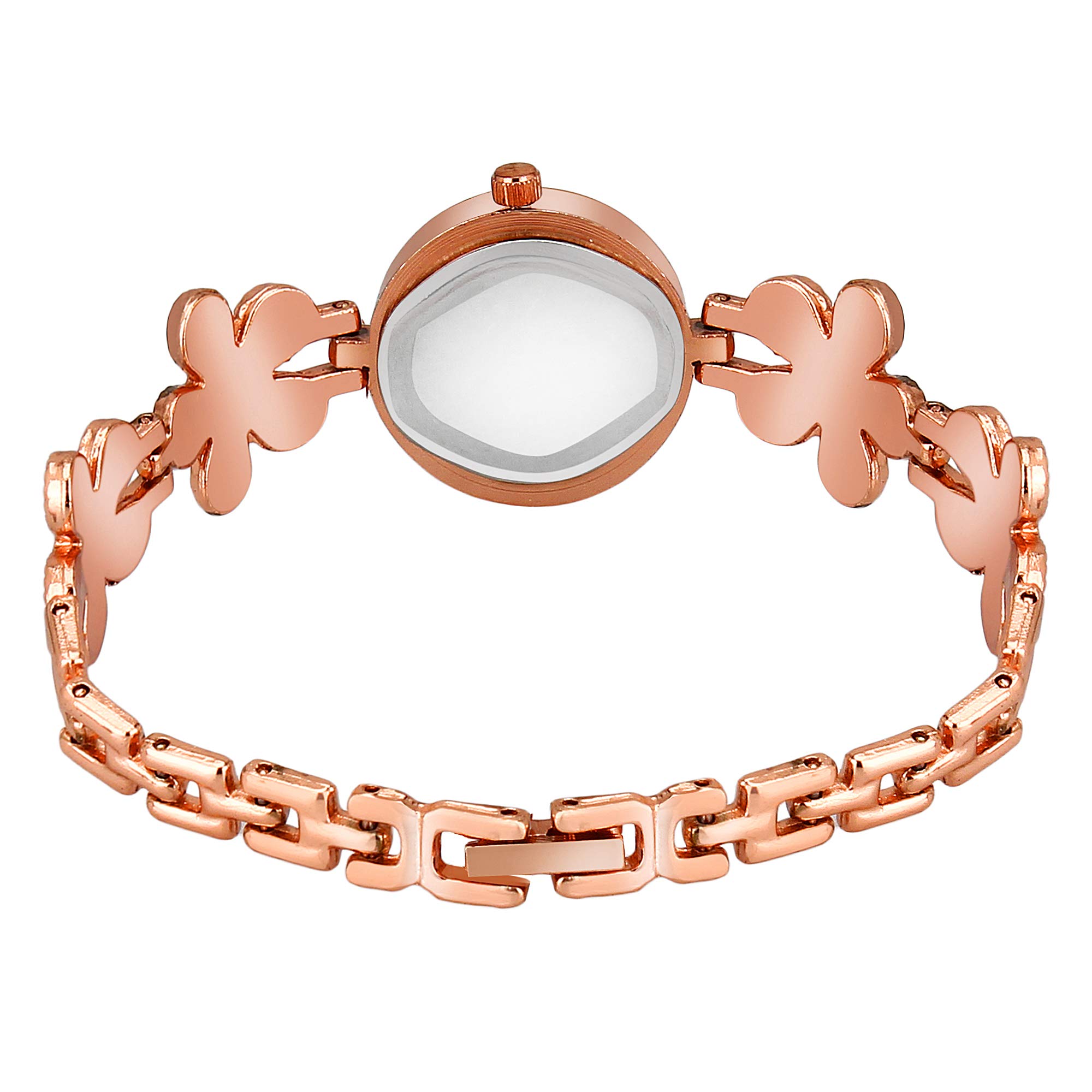 FROZIL Women's Floral Strap Watch - White Dial with Flower Design, Elegant Fashion Watch for Girls and Ladies - Perfect for Casual Wear, Office, and Special Occasions
