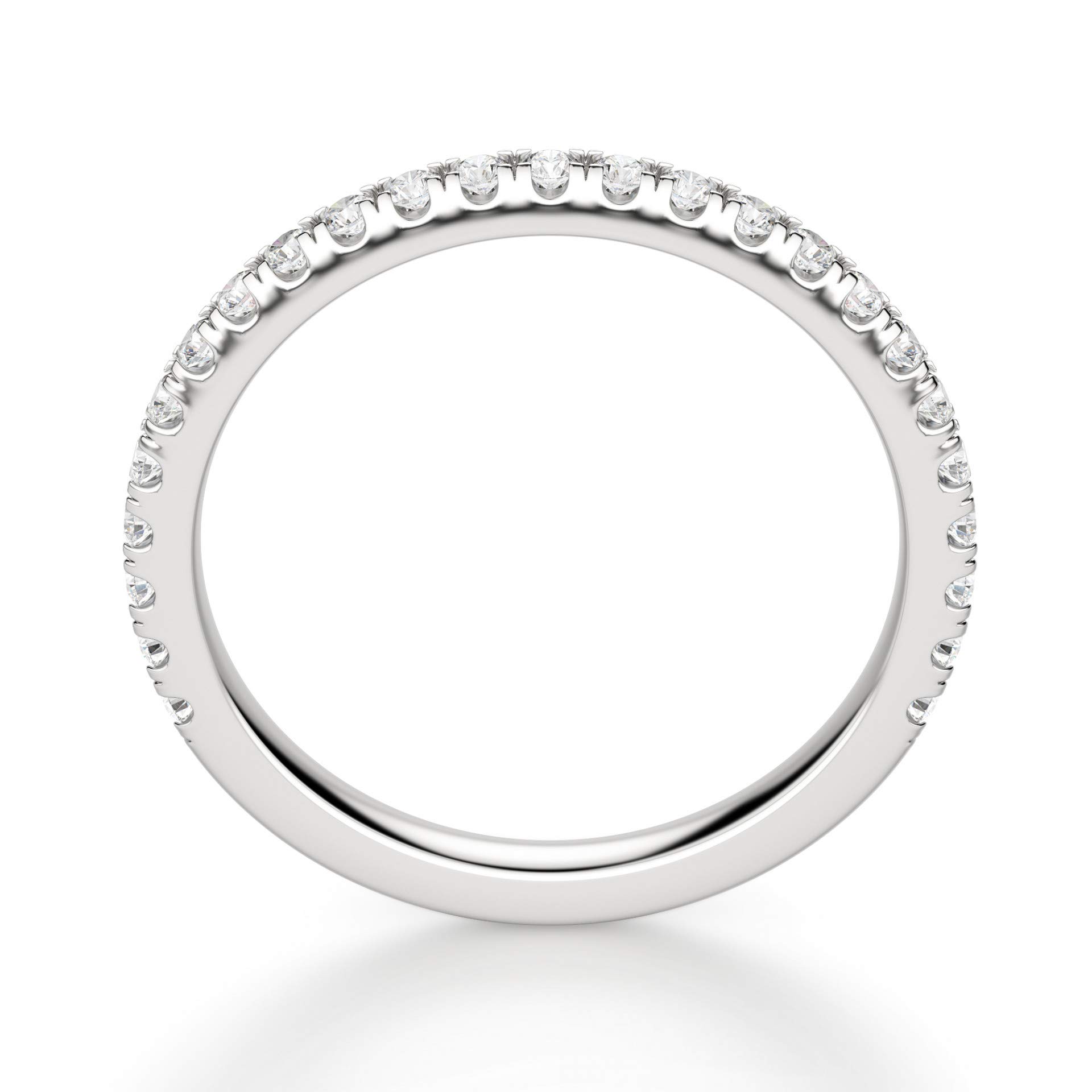 0.50CT Round Cut Moissanite Wedding Band - VVS1 Clarity, Colorless, 925 Sterling Silver - Perfect Engagement Ring & Wedding Gift for Her | Ideal for Proposals, Anniversaries & Special Occasions