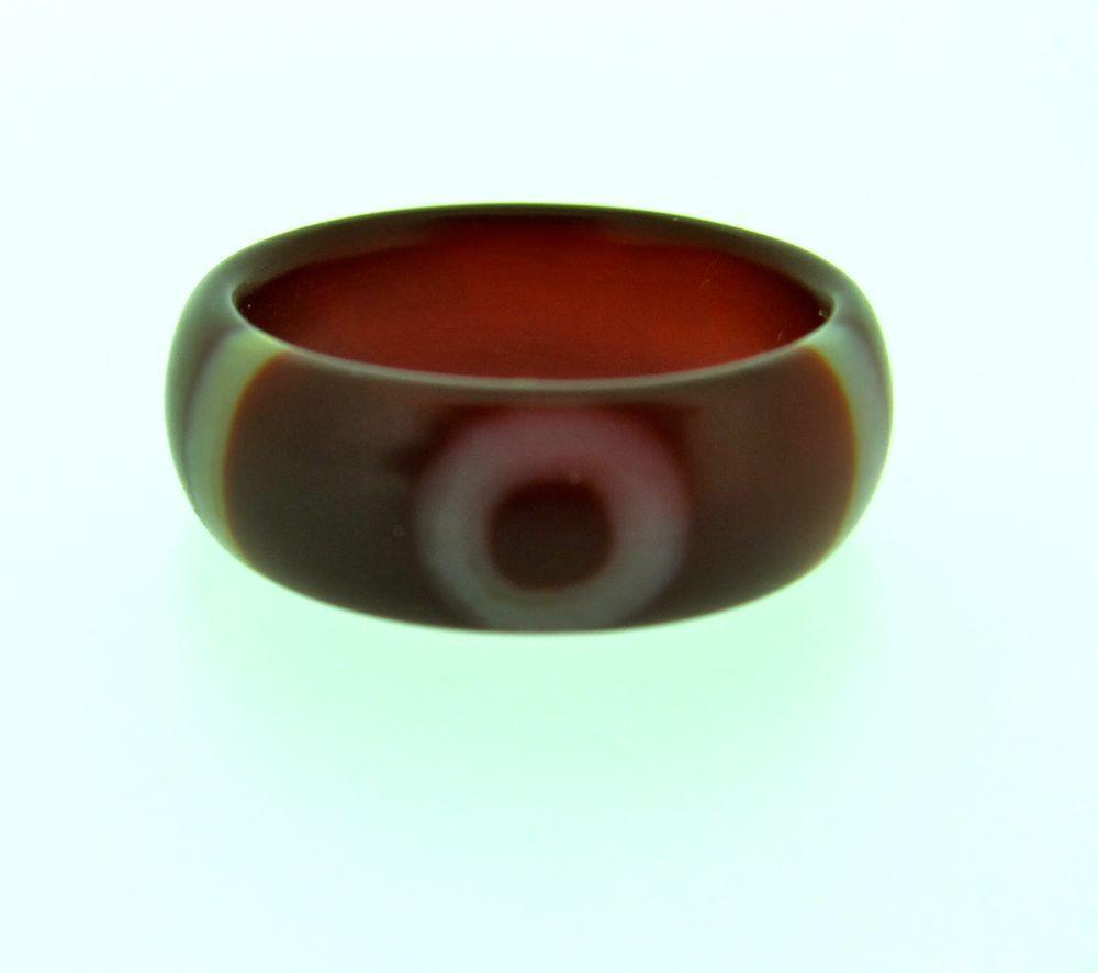 Natural Agate Dzi Bead Ring for Women - Tibetan Buddhist Protection Jewelry - Spiritual Healing & Good Luck Charm for Meditation, Yoga & Daily Wear
