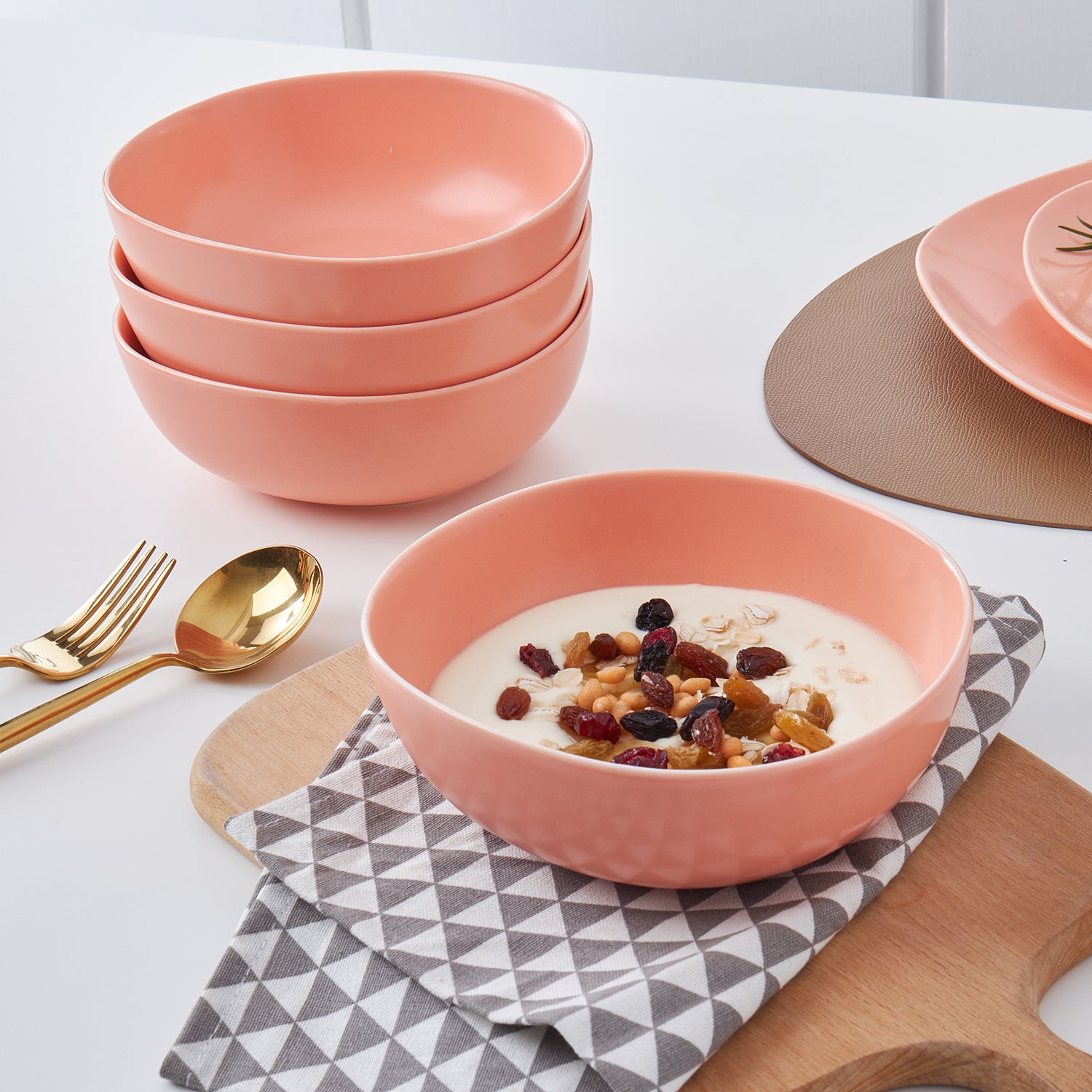 Delilah Porcelain Bowl Set - 6-Piece Dinnerware Set for Soup, Salad & Dessert | Elegant & Durable for Everyday Use & Entertaining