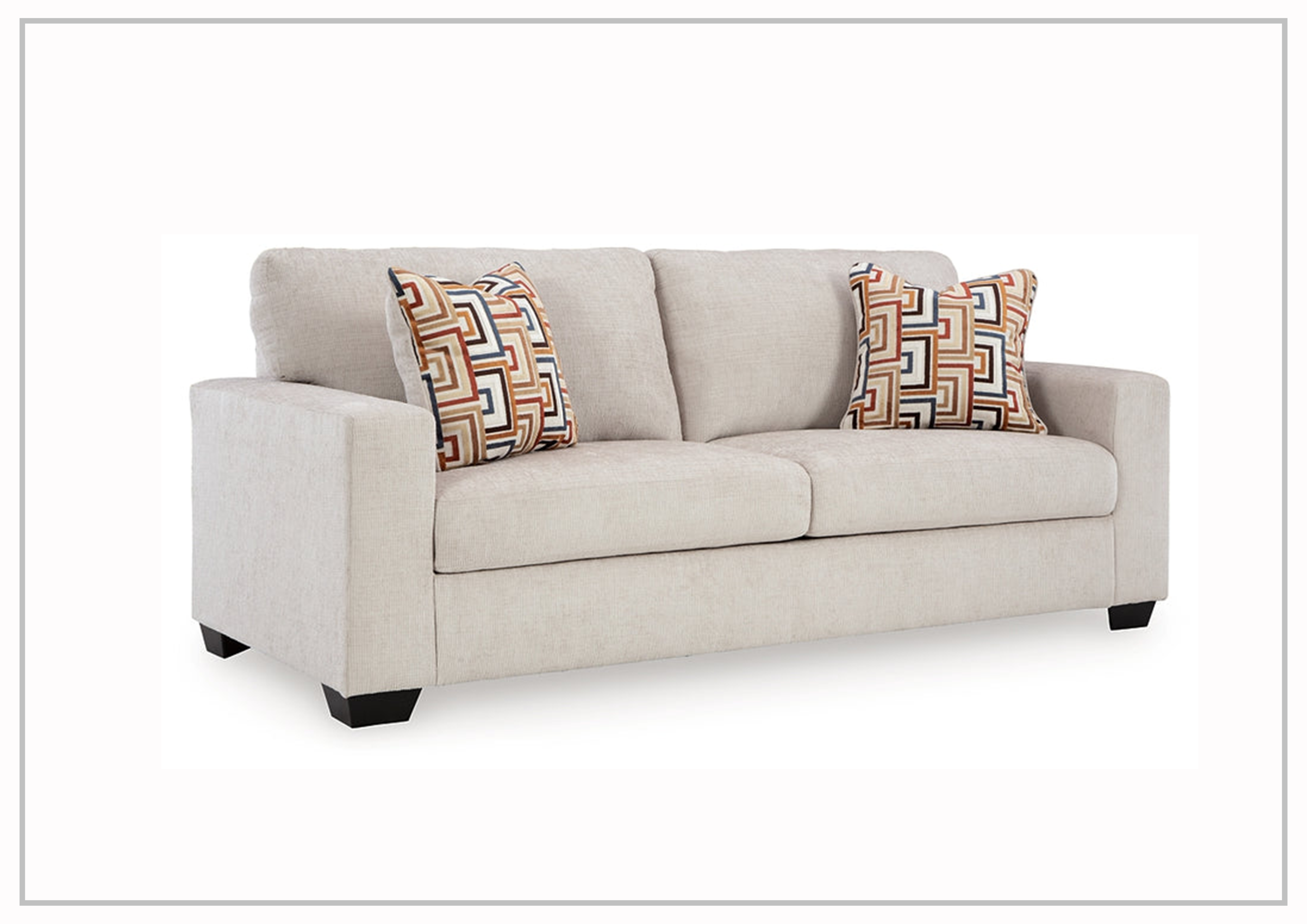 Gio Italia Amalfi Queen Fabric Sleeper Sofa with Accent Pillows - Convertible Bed & Comfortable Seating for Small Spaces, Guest Rooms & Apartments