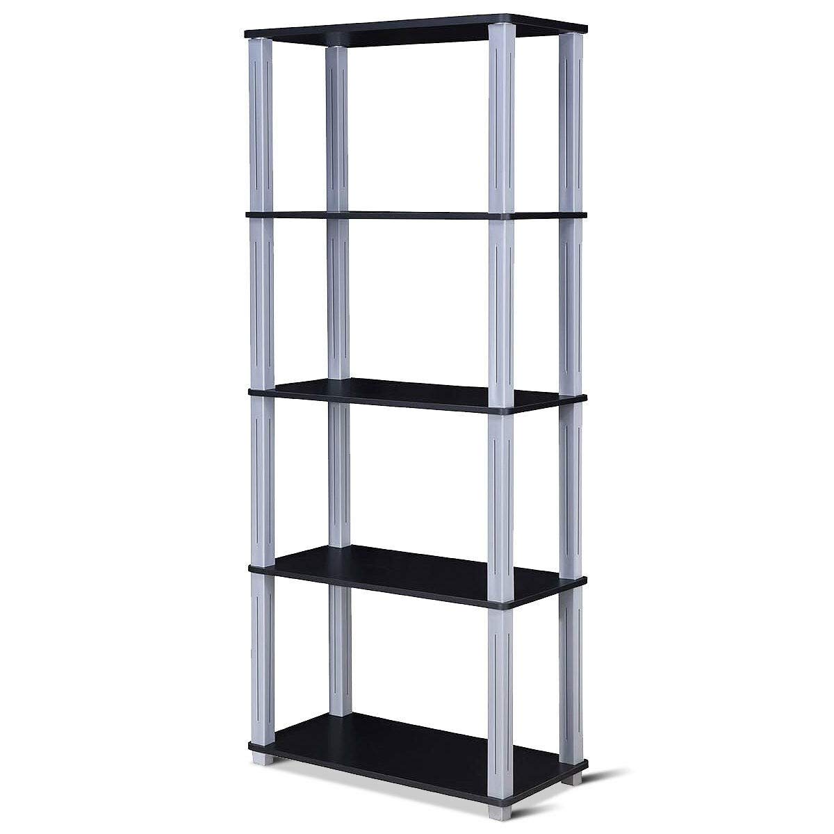 EnjoyShop 5-Tier Multi-Functional Storage Shelves - Space Saving Bookshelf & Display Rack for Home, Office, Kitchen, Bathroom Organization - Compact Modern Design for Living Room, Bedroom, Garage Storage