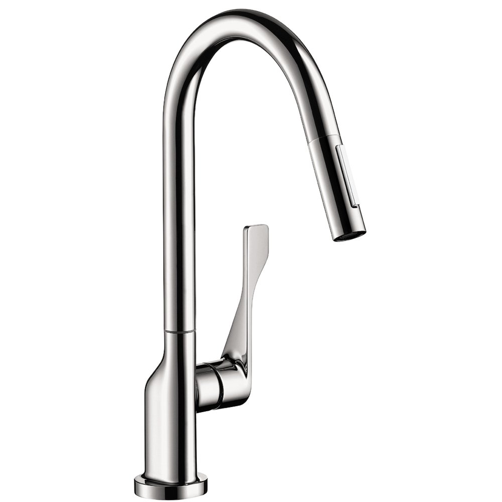 AXOR Citterio Chrome High Arc Pull Down Sprayer Kitchen Faucet with Magnetic Docking Spray Head, Chrome 39835001, Perfect for Modern and Spacious Kitchen Sinks