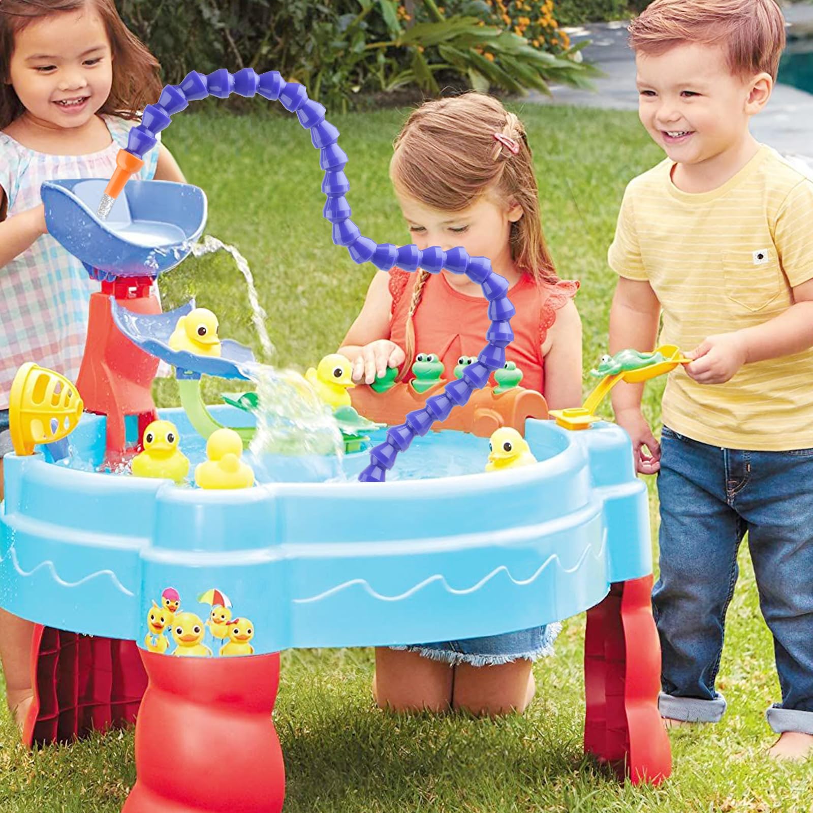 **Outdoor Water Table Pump for Kids - Sand & Water Play Set with Splash Pipe, Summer Toddler Activity Toy for Backyard, Pool & Beach Fun**