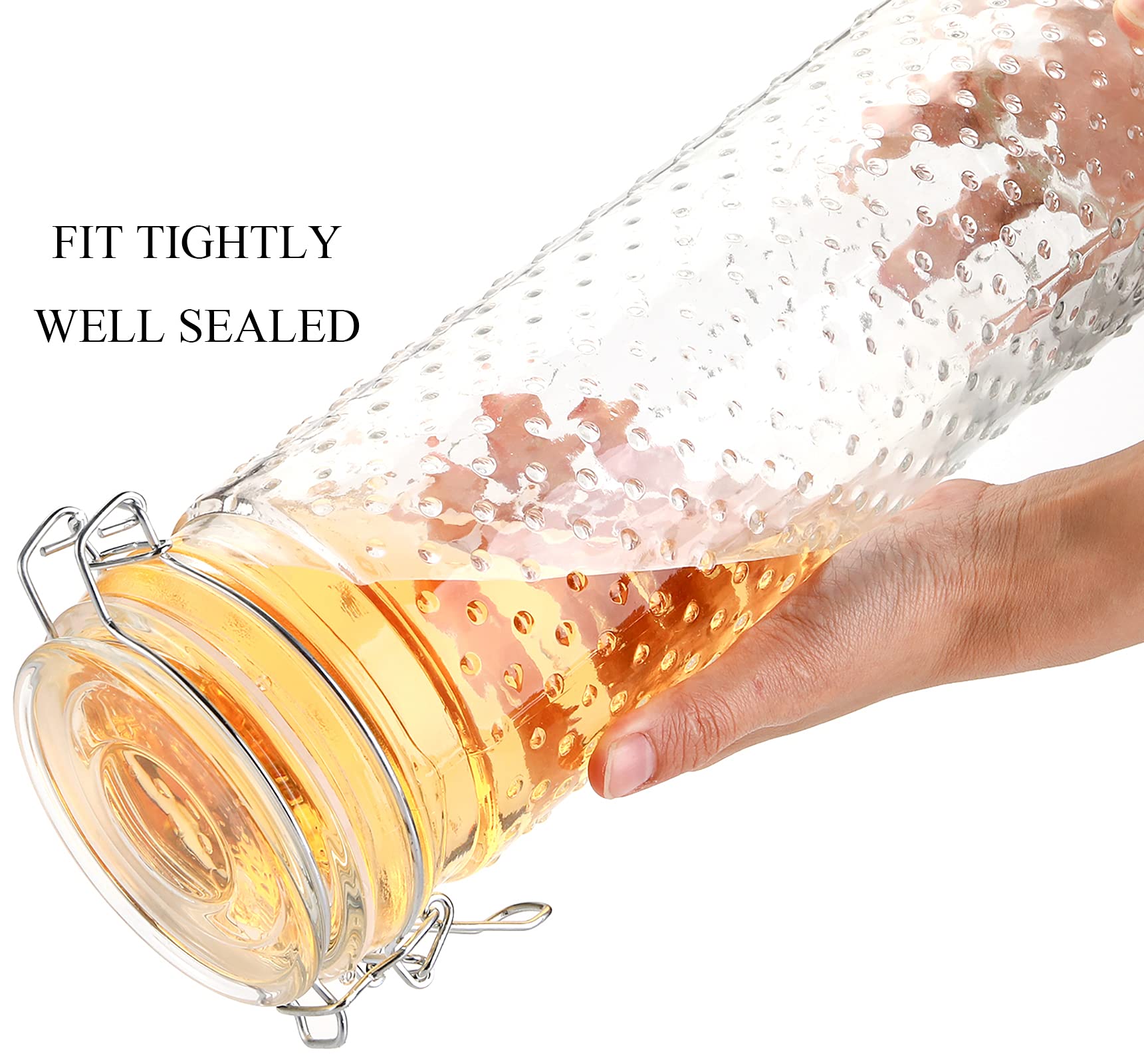 Yesland 2-Pack 60oz Glass Food Storage Jars with Airtight Lids - Large Pasta & Spaghetti Containers - Kitchen Canning Jars for Cereal, Sugar, Beans & Spices - Perfect for Pantry Organization & Meal Prep Storage