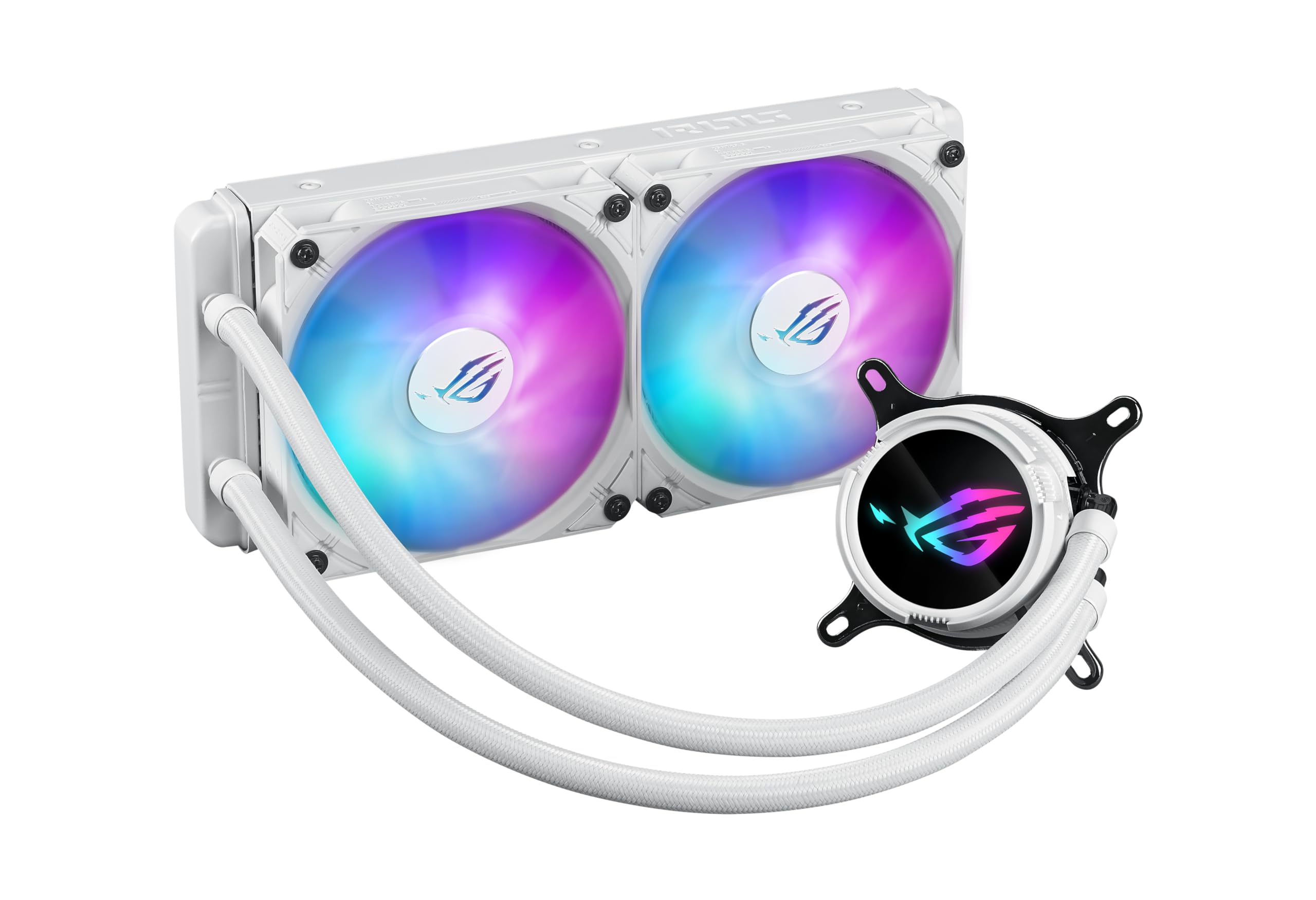 ASUS ROG Strix LC III 240 ARGB White Edition AIO CPU Liquid Cooler - 360° Rotatable Water Block, Gen7 v2 Pump, Premium ARGB Fans, 10+ Aura Lighting Effects | Perfect for Gaming PC Builds & High-Performance Cooling