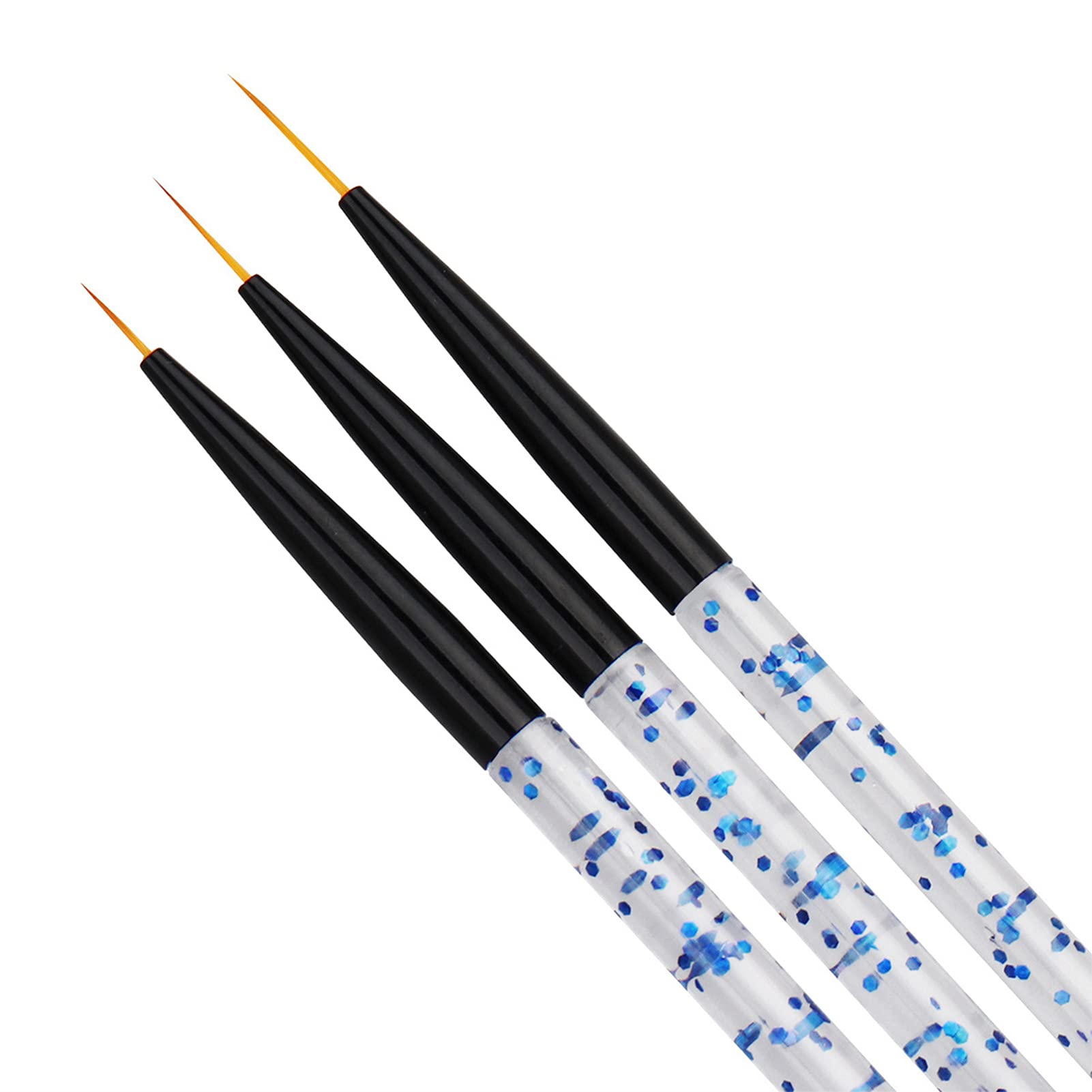 3Pcs Nail Art Liner Brushes Set - Professional Nail Gel Polish Painting & Dotting Tools for Manicure, Nail Design & Art - Perfect for Salon, Home DIY & Nail Art Enthusiasts