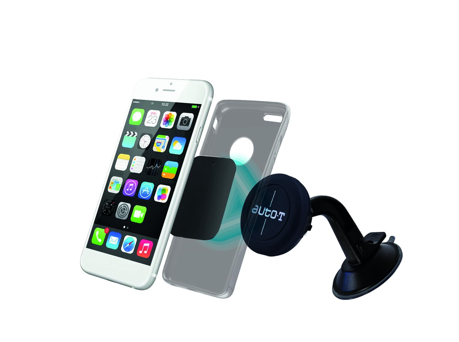 540331 Magnetic Smartphone Car Mount - 360° Rotation & Strong Suction Cup for Hands-Free Driving | Compatible with iPhone, Samsung, Google Pixel | Perfect for Road Trips & Daily Commute