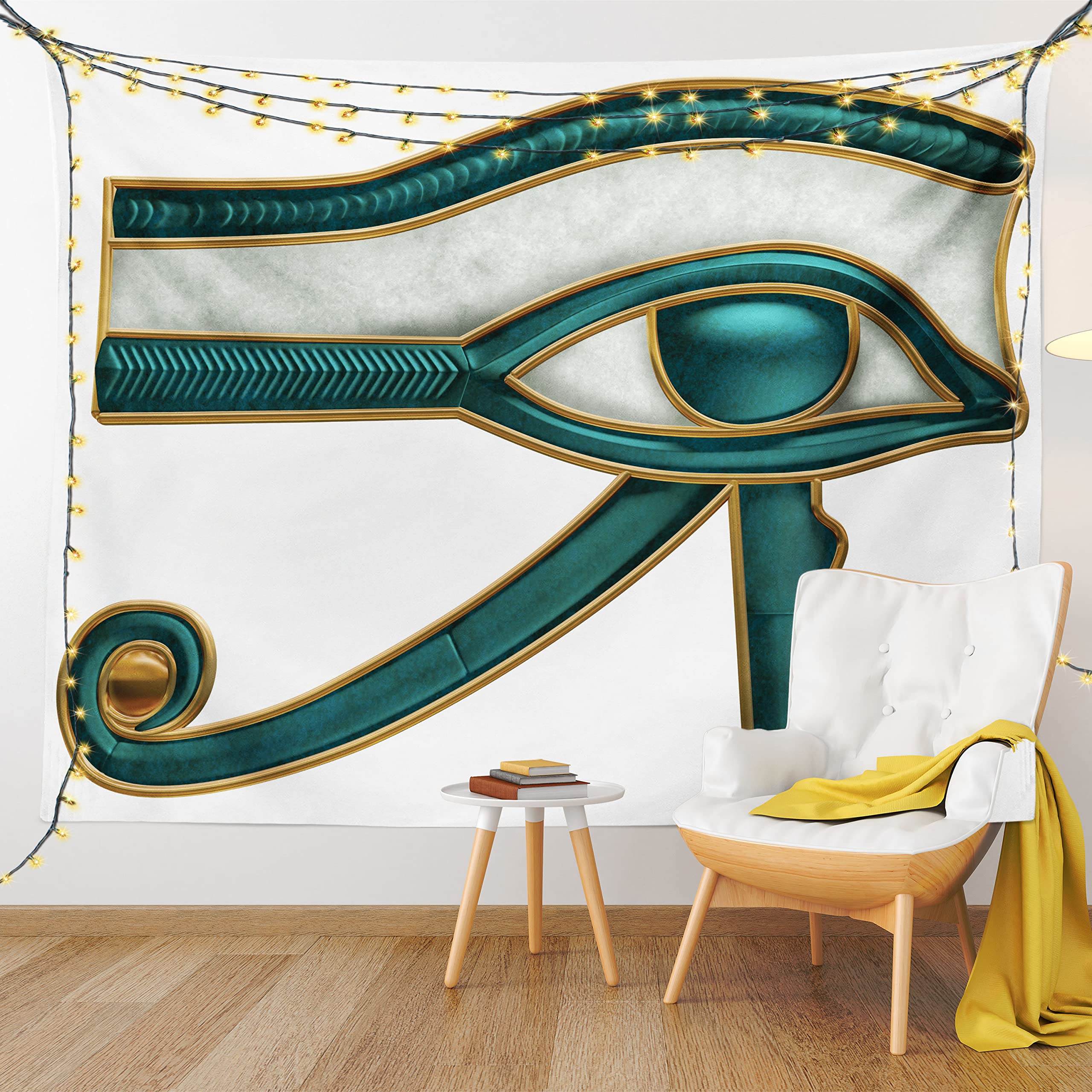 Ambesonne Egyptian Print Tapestry - Eye of Horus Protection Wall Hanging Decor for Bedroom, Living Room, Dorm | 60