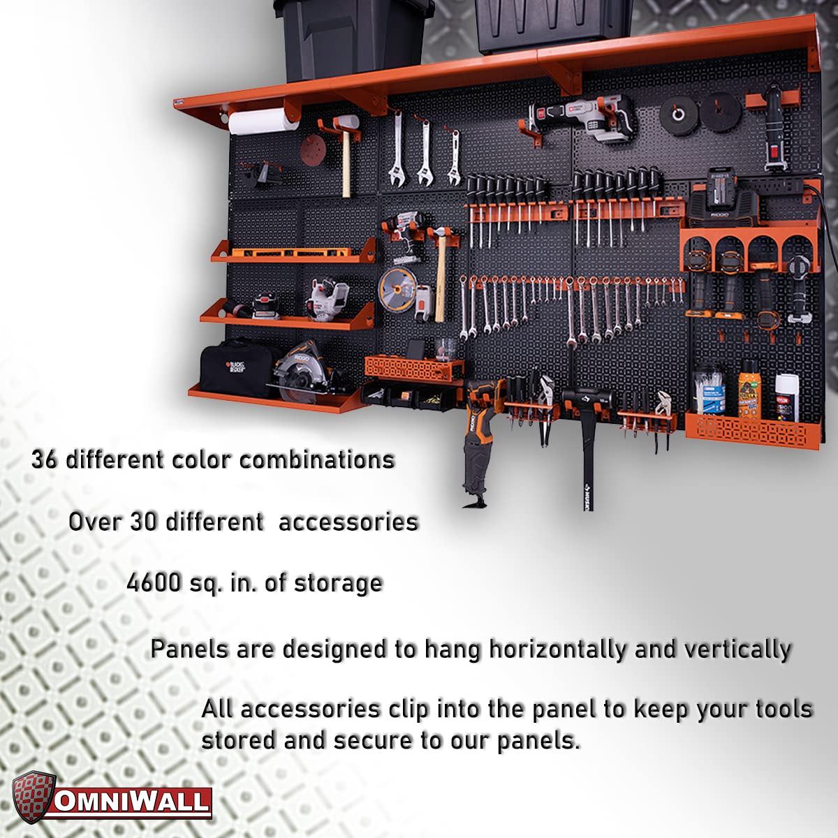 XL Metal Pegboard Wall Organization System - Weekend Warrior (Red) | Heavy-Duty Garage & Workshop Storage for Tools & Accessories