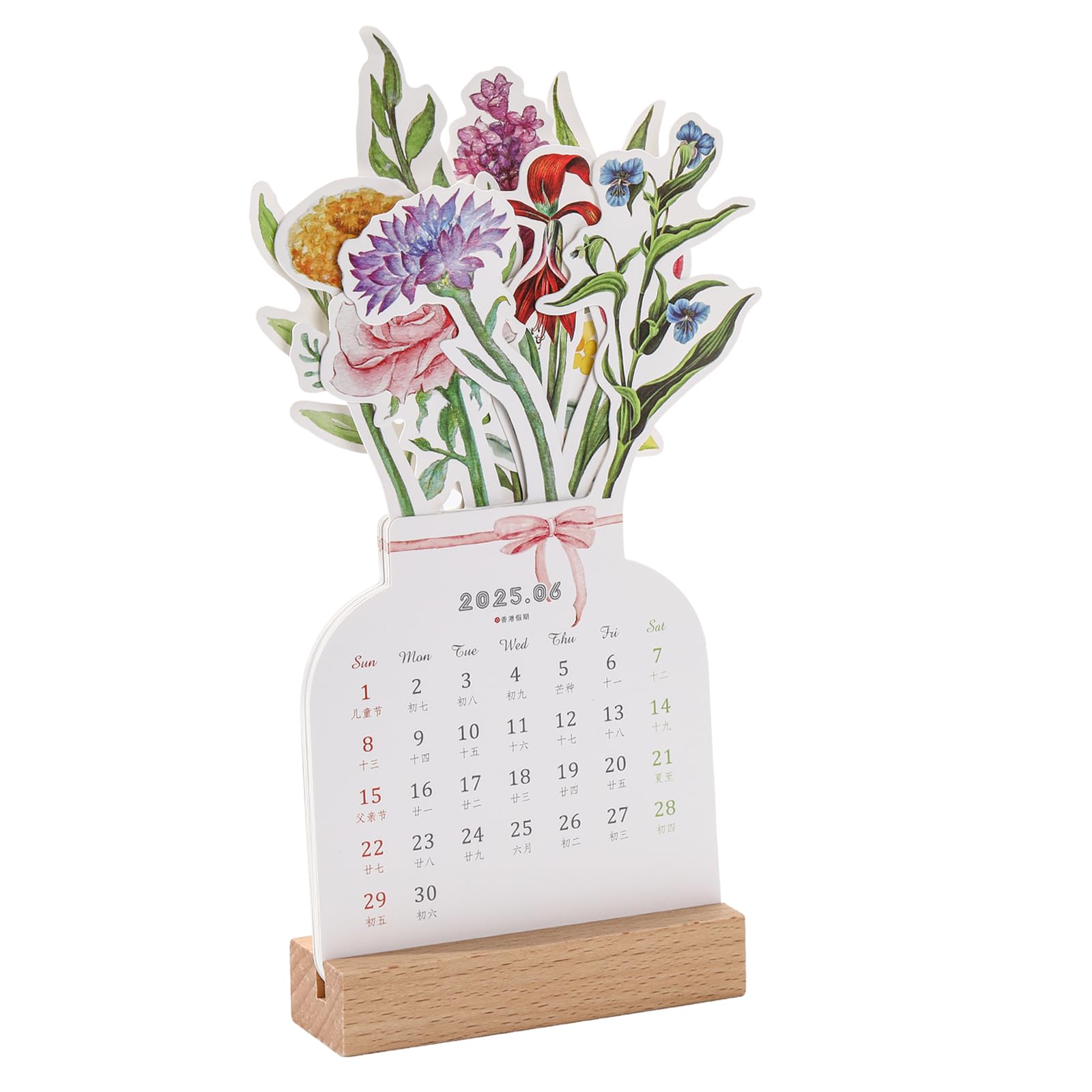 Bloomy Flowers 2025 Desk Calendar - Mini Creative Removable Vase-Shaped Monthly Planner for Home, Office & School | Perfect Gift & Decoration for Workspace, Dorm & Study Area