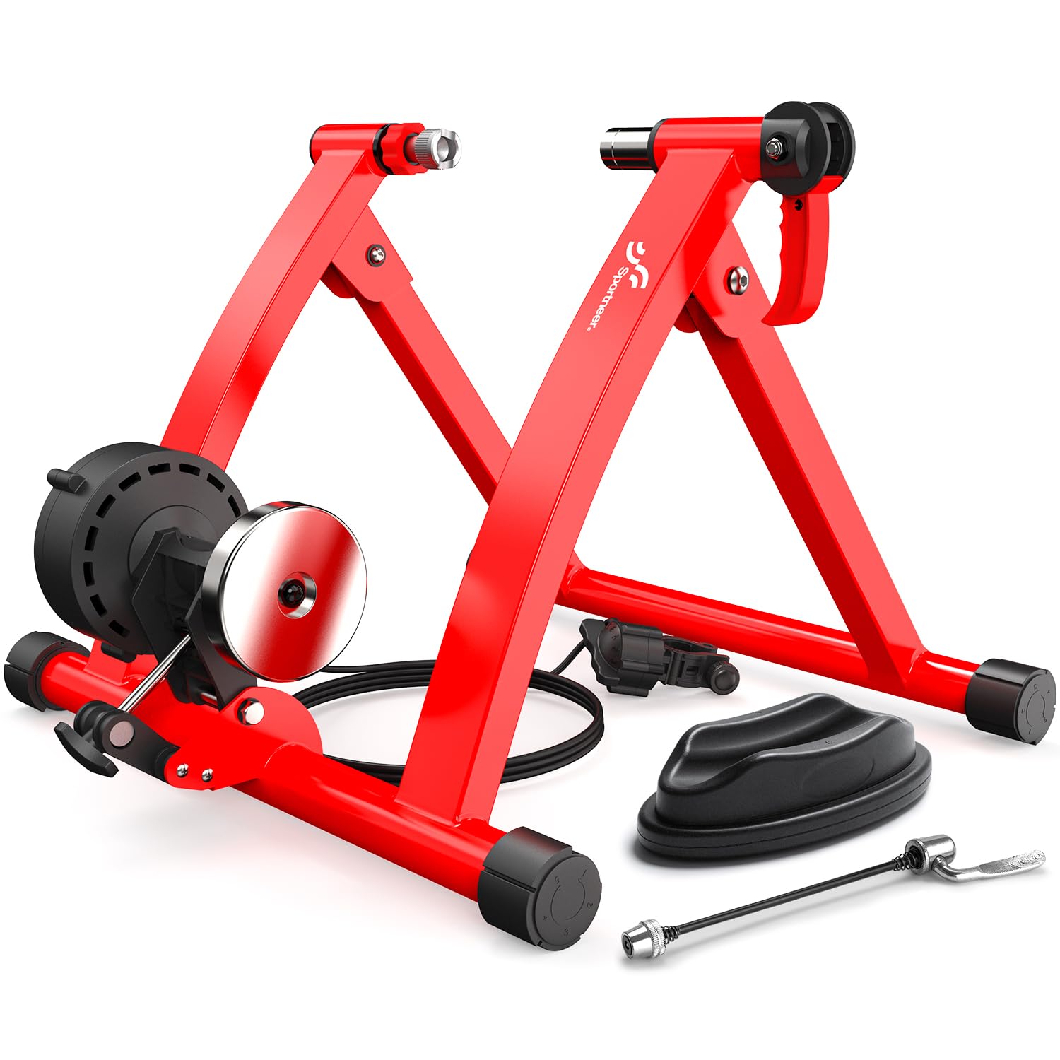 Sportneer Magnetic Bike Trainer Stand for Indoor Cycling - Adjustable 6-Level Resistance for 26-28