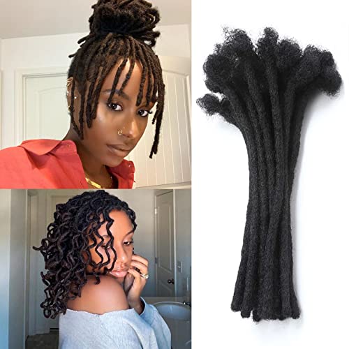 100% Real Human Hair Permanent Locs Extensions for Men & Women - Handmade Dreadlocks 0.6cm Width Natural Black (10 Inch, 70 Strands) - Perfect for Protective Styles, Cultural Events & Everyday Wear