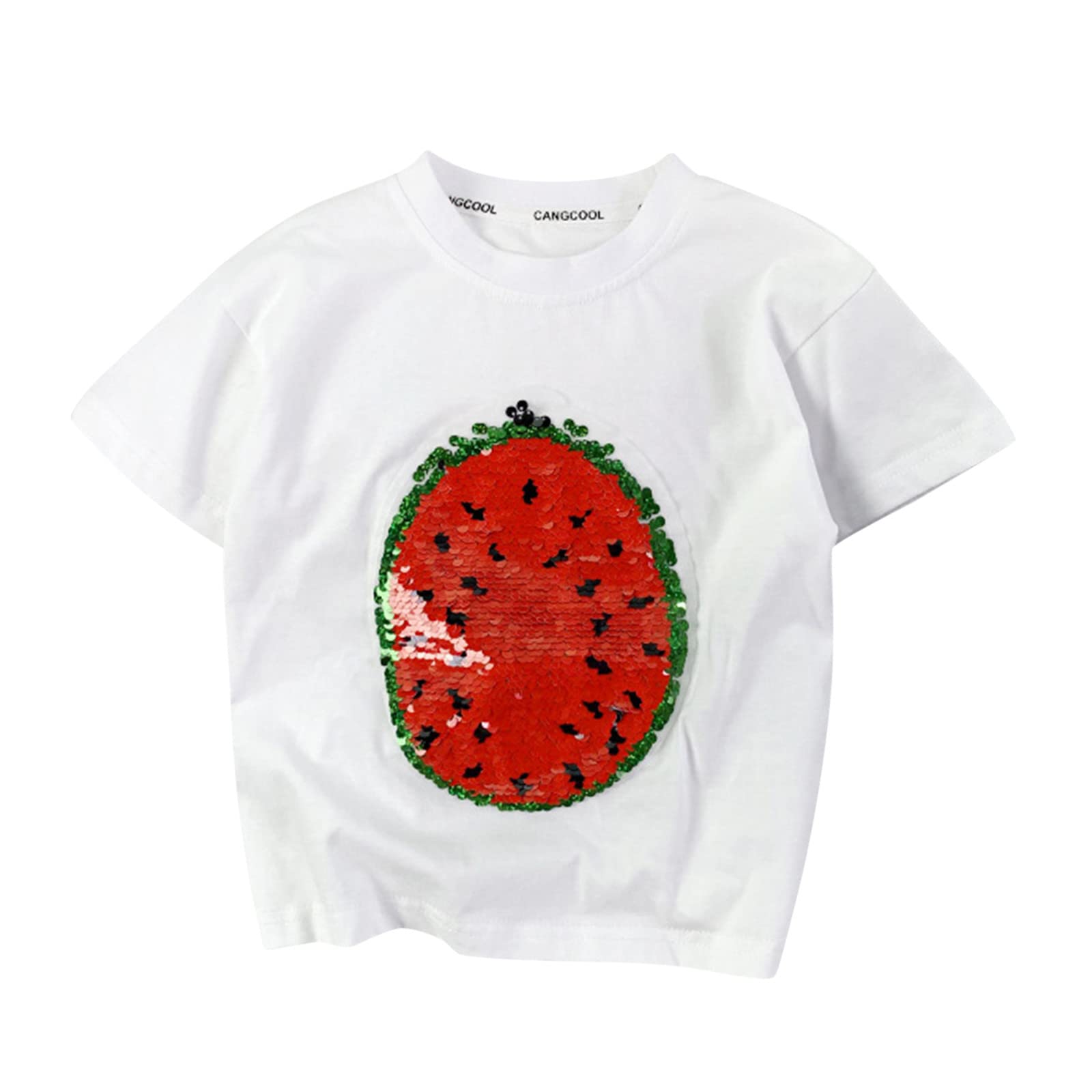 Magic Changing Flip Sequins Toddler Girls Short Sleeve T-Shirt | Kids Summer Casual Top | Fun Playdate & Birthday Party Outfit