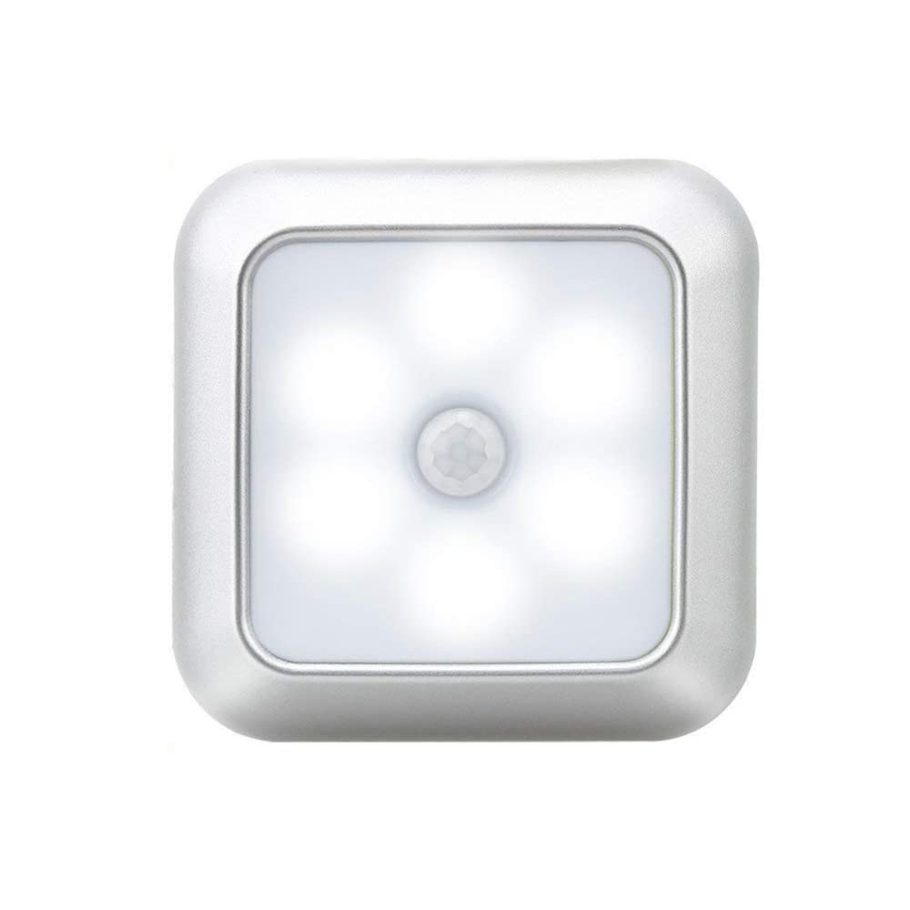 EastVita LED Night Light with Motion Sensor - Silver White Light for Cabinets, Closets, Stairs & Walls | Perfect for Bathroom, Kitchen, Bedroom, Living Room, Basement & Utility Rooms | Energy-Saving Step Lights for Safe Night Navigation