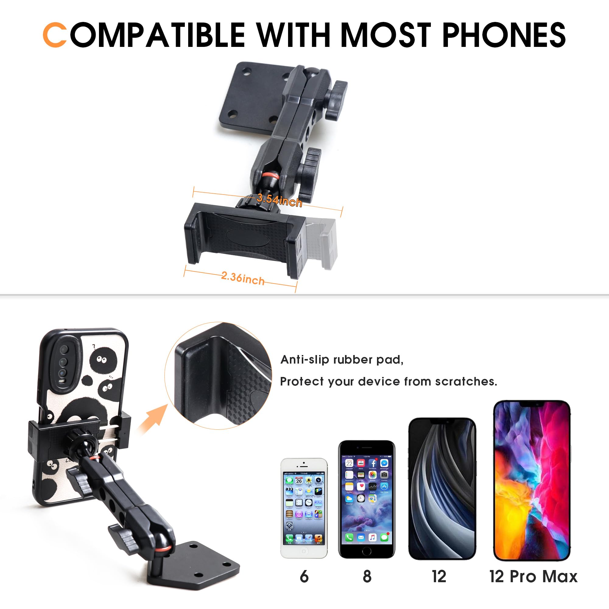 BESTAOO Universal Car Phone Holder Mount - 360° Adjustable Dashboard & Air Vent Clip Compatible with Jeep Wrangler JL 2024 2025 Models (2/4 Door) - Perfect for GPS Navigation, Hands-Free Calling & Road Trips