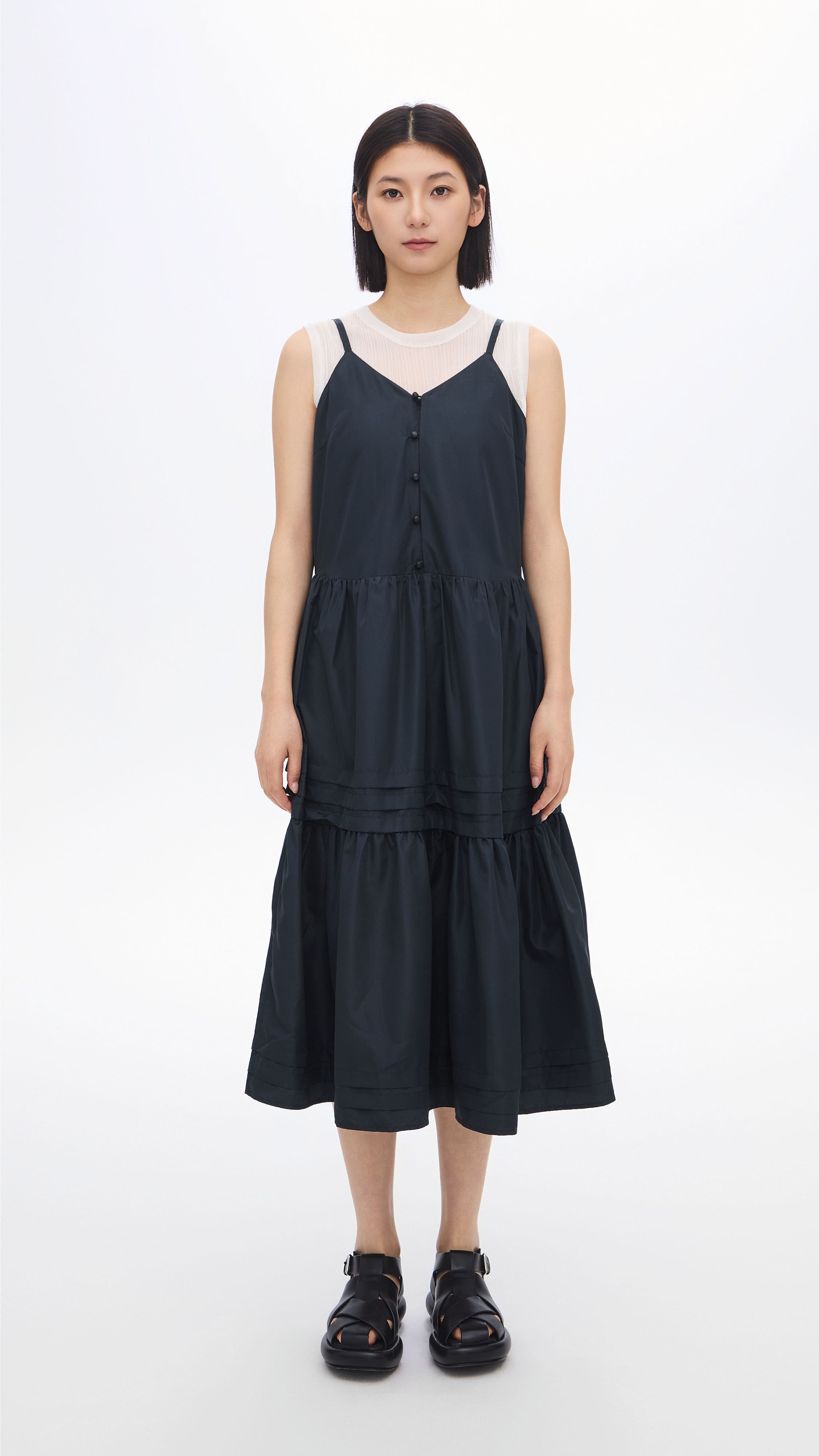 Elegant Pleated Midi Dress for Women - Flowy A-Line Skirt with Adjustable Waistband | Perfect for Weddings, Parties & Office Wear