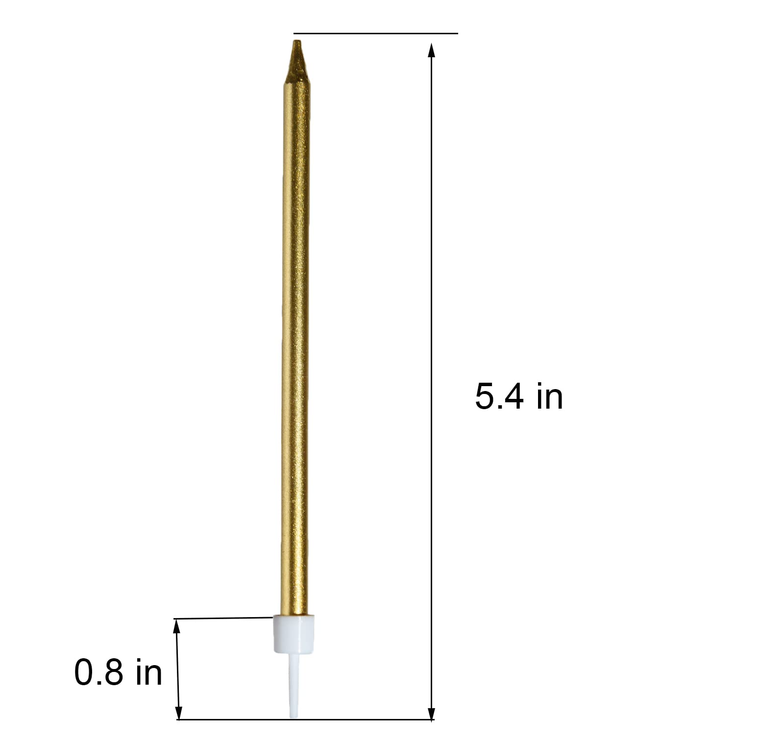 24-Pack Gold Glitter Birthday Candles - Tall Thin Sparkler Cupcake Candles with Holders for Wedding, Party, Anniversary Cake Decorations - Perfect for Birthday Cakes, Cupcakes, and Special Event Desserts