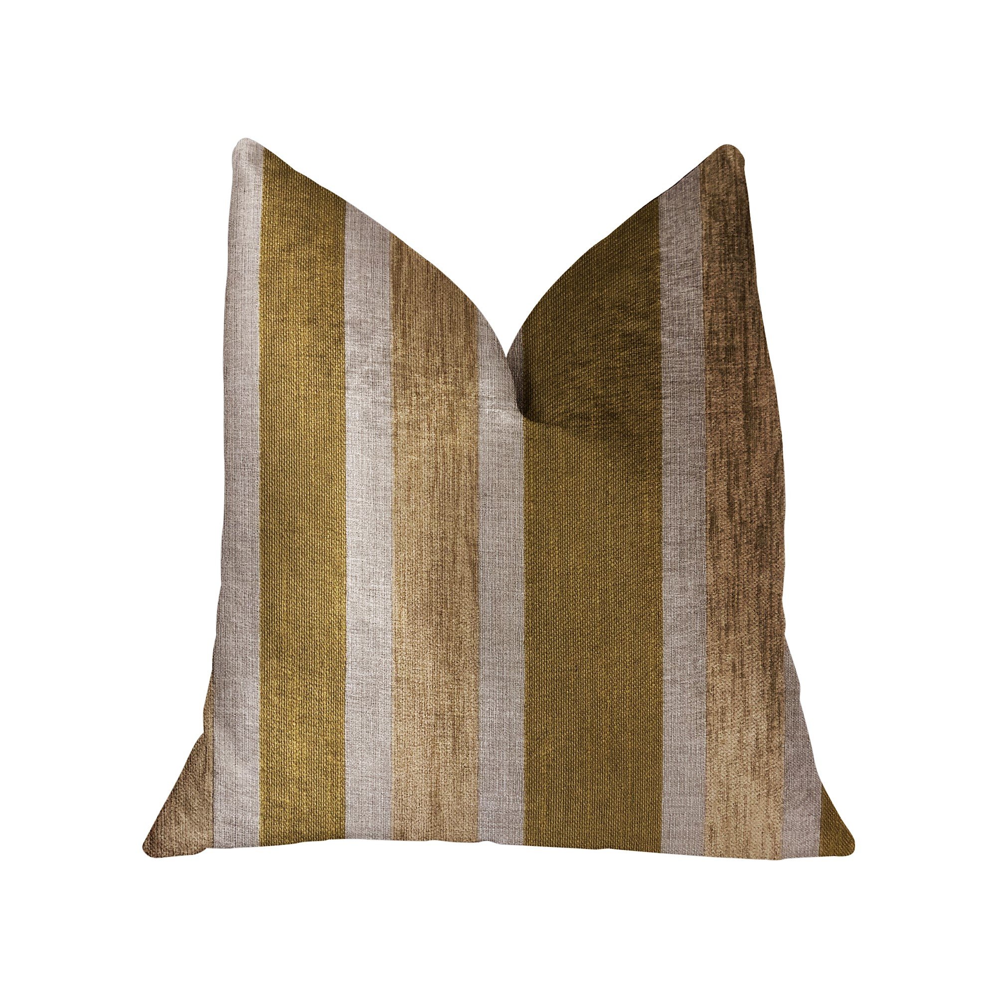 Plutus Golden Tan Lines Luxury Throw Pillow 18x18 Inches - Soft Decorative Cushion for Sofa, Bed & Home Decor