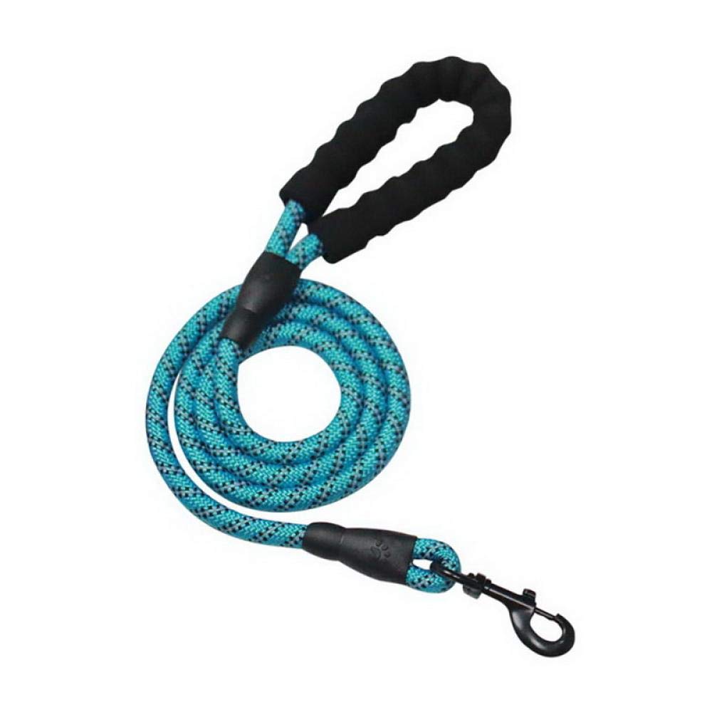 **Yisatann Reflective Nylon Dog Leash - Heavy Duty Long Lead for Large Dogs, Blue - Perfect for Running, Hiking & Mountain Climbing**