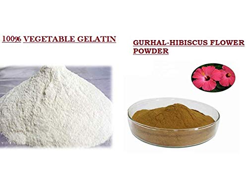 100% Natural Vegetable Gelatin with Hibiscus Flower Powder - 2-in-1 Face Mask & Hair Removal Gel for Glowing Skin (25g) | DIY Skincare & Beauty Treatment at Home