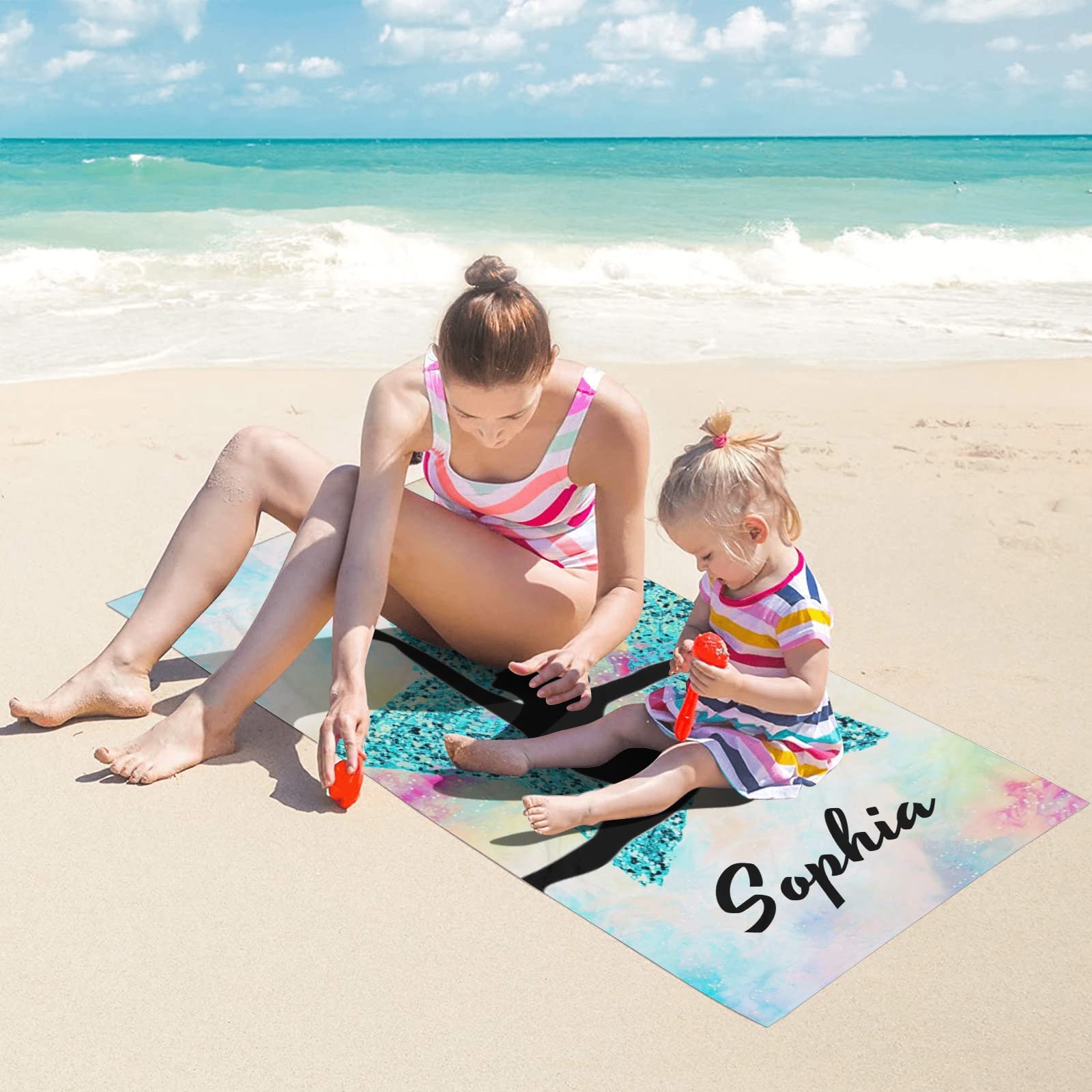 Custom Name Gymnastics Beach Towel - 30x60 Inch Personalized Sports Towel for Women, Men, Girls & Boys - 2-Sided Printing - Perfect for Gymnastics, Swimming, Beach, Pool & Yoga - Great Gift Idea
