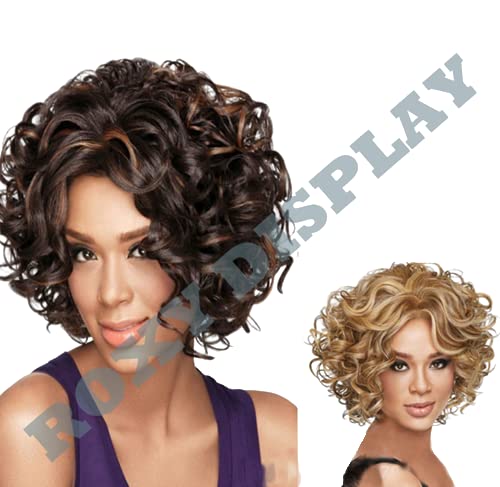 Roxy Display (WG-YCC-BK) Black Curly Wig for Women - Natural Looking Synthetic Hairpiece for Cosplay, Costume Parties & Everyday Wear