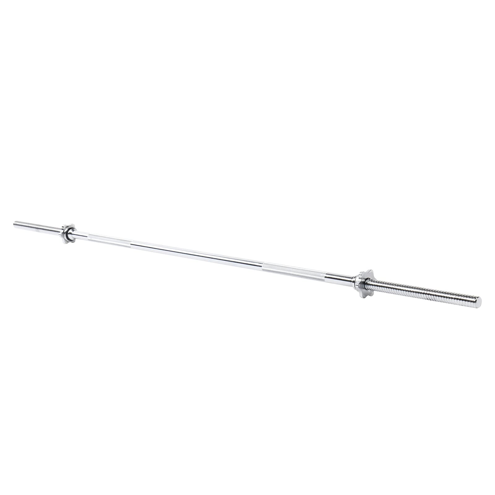 Beyamis 60-Inch Dumbbell Bar for Home Gym - Heavy Duty Strength Training Bar with Silver Finish - Perfect for Weightlifting, CrossFit & Full-Body Workouts