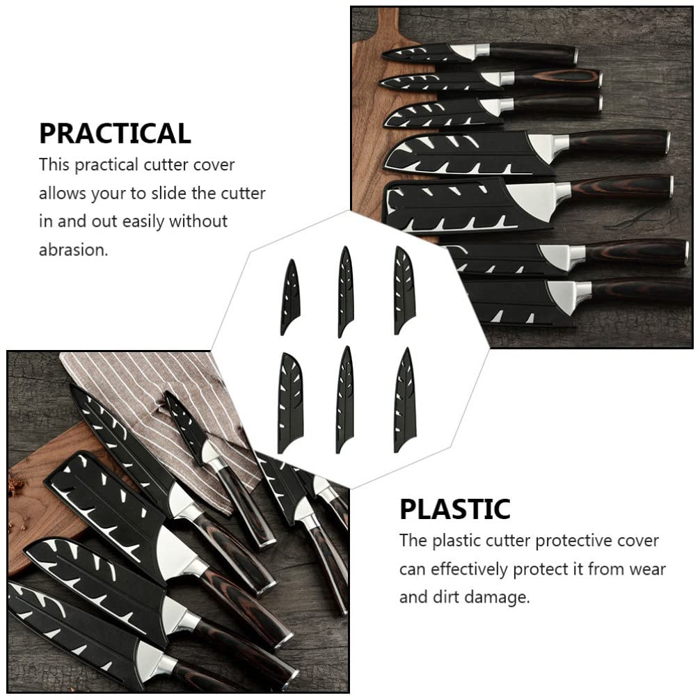 10-Piece Steel Chef Knife Protectors Set - Plastic Blade Guards, Cutter Sleeves & Scabbards for Kitchen Knives | Safe Storage & Organization for Professional & Home Kitchens