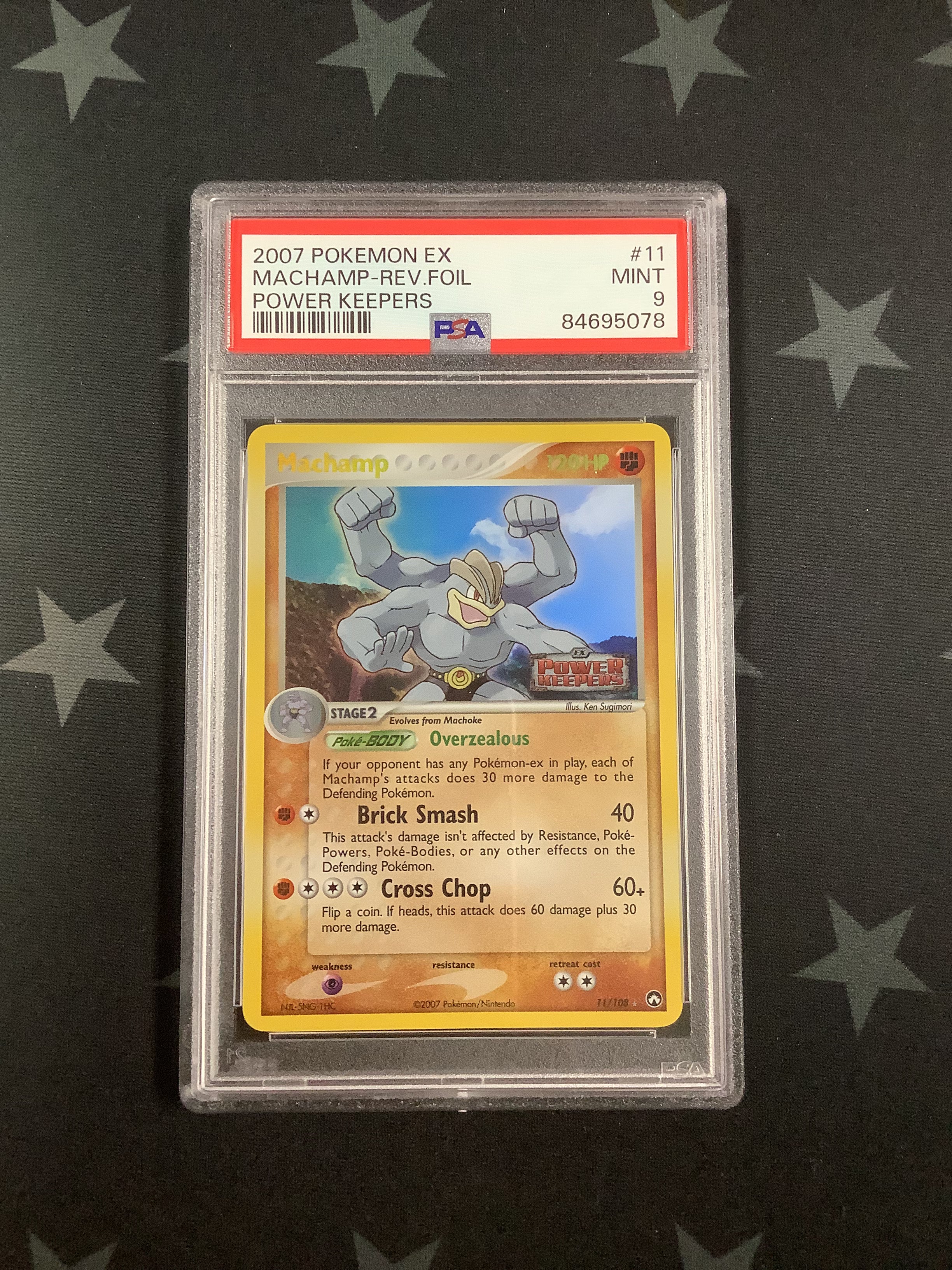 2007 Pokemon EX Machamp Reverse Foil Power Keepers #11 PSA Mint 9 84695078 - Rare Trading Card for Collectors & Battles