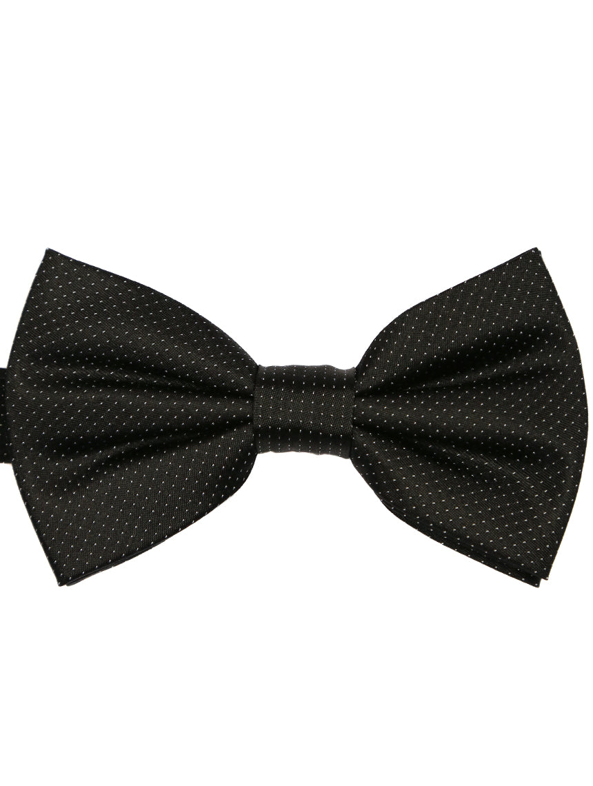 DÉCLIC Classic Microdot Bow Tie for Men - Stylish Black Pre-Tied Bowtie for Weddings, Prom & Formal Events