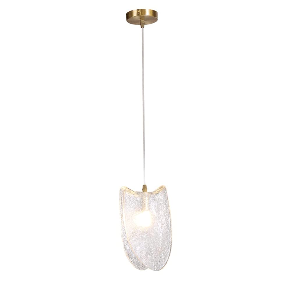 Modern LED Chandelier - Handmade Glass Pendant Light with Adjustable Brass Hanging Wire | Minimalist Ceiling Lamp for Living Room, Dining Room & Kitchen Decor | Perfect for Home Lighting & Interior Design