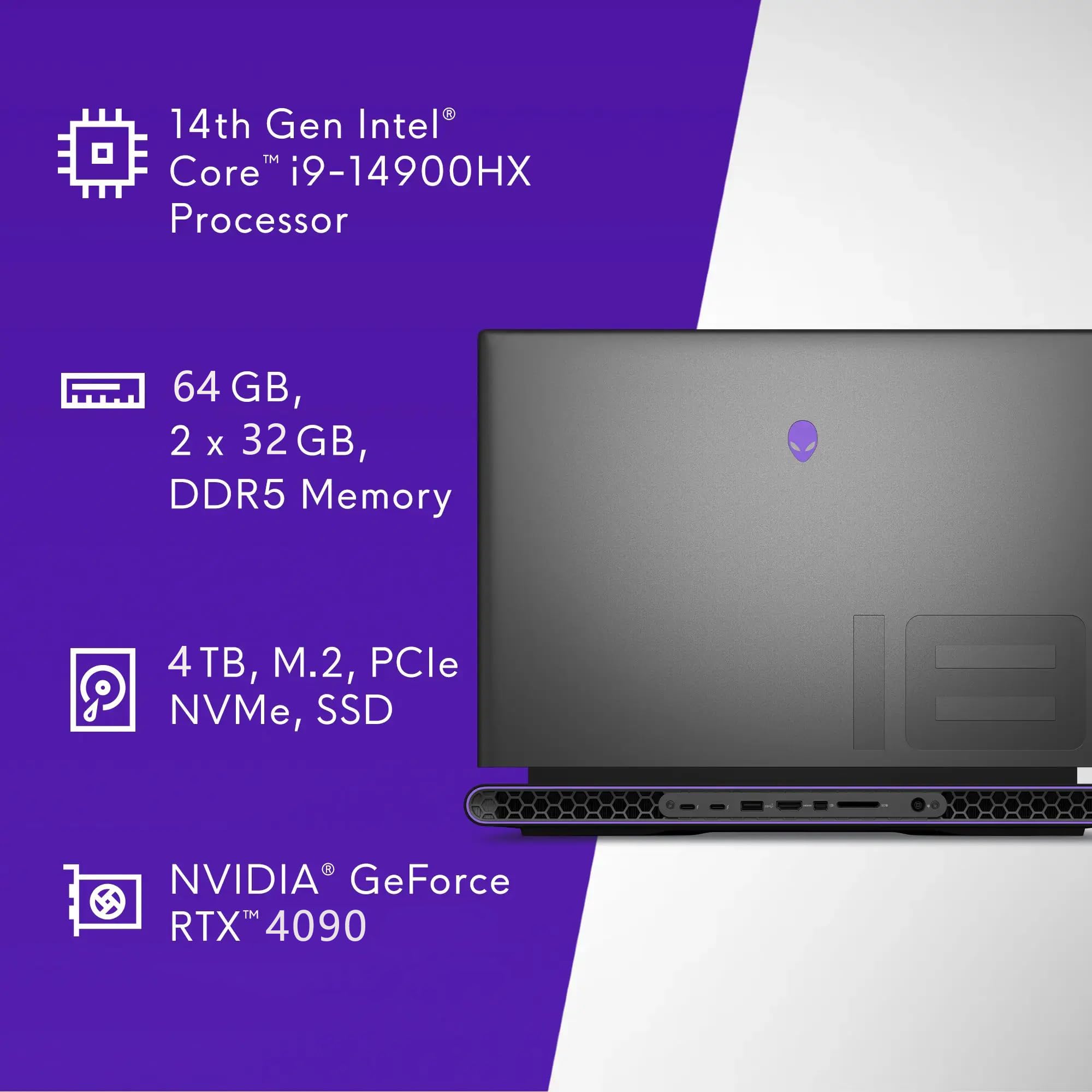 Alienware M18 R2 Gaming Laptop - i9-14900HX, RTX 4090, 64GB RAM for Ultimate Gaming