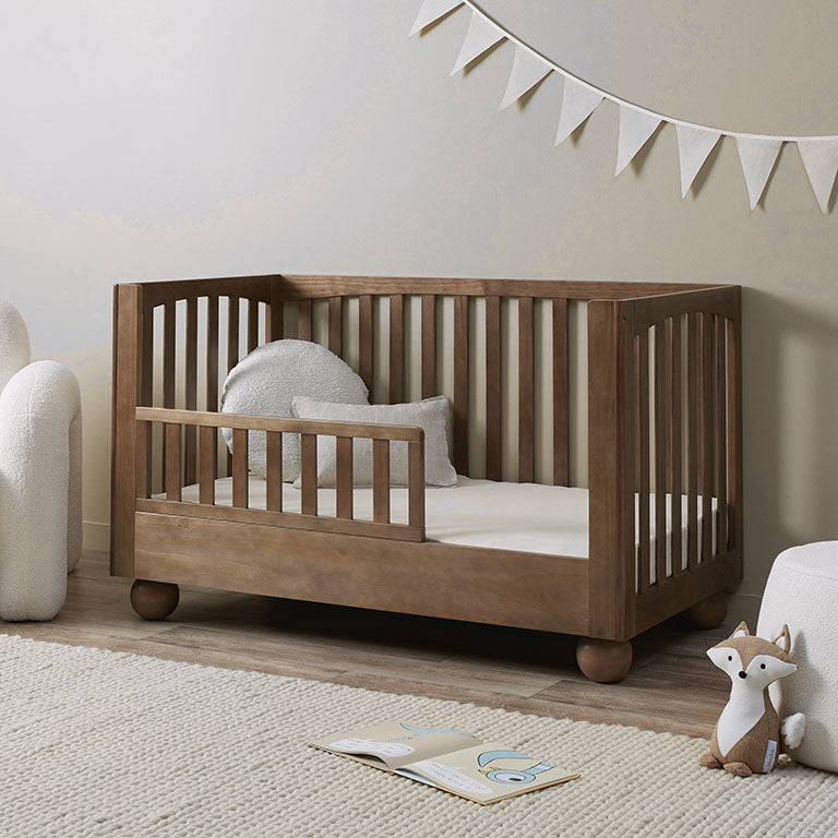 Blake Cot Toddler Bed Half Frame in Almond - Safe & Sturdy Wooden Toddler Bed for Kids Room, Nursery, Daycare - Perfect for Transitioning from Crib to Big Kid Bed